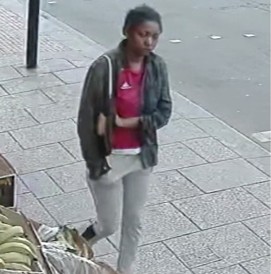 CCTV image of Ms Davies walking north on London Road, Croydon, away from West Croydon on 7 July