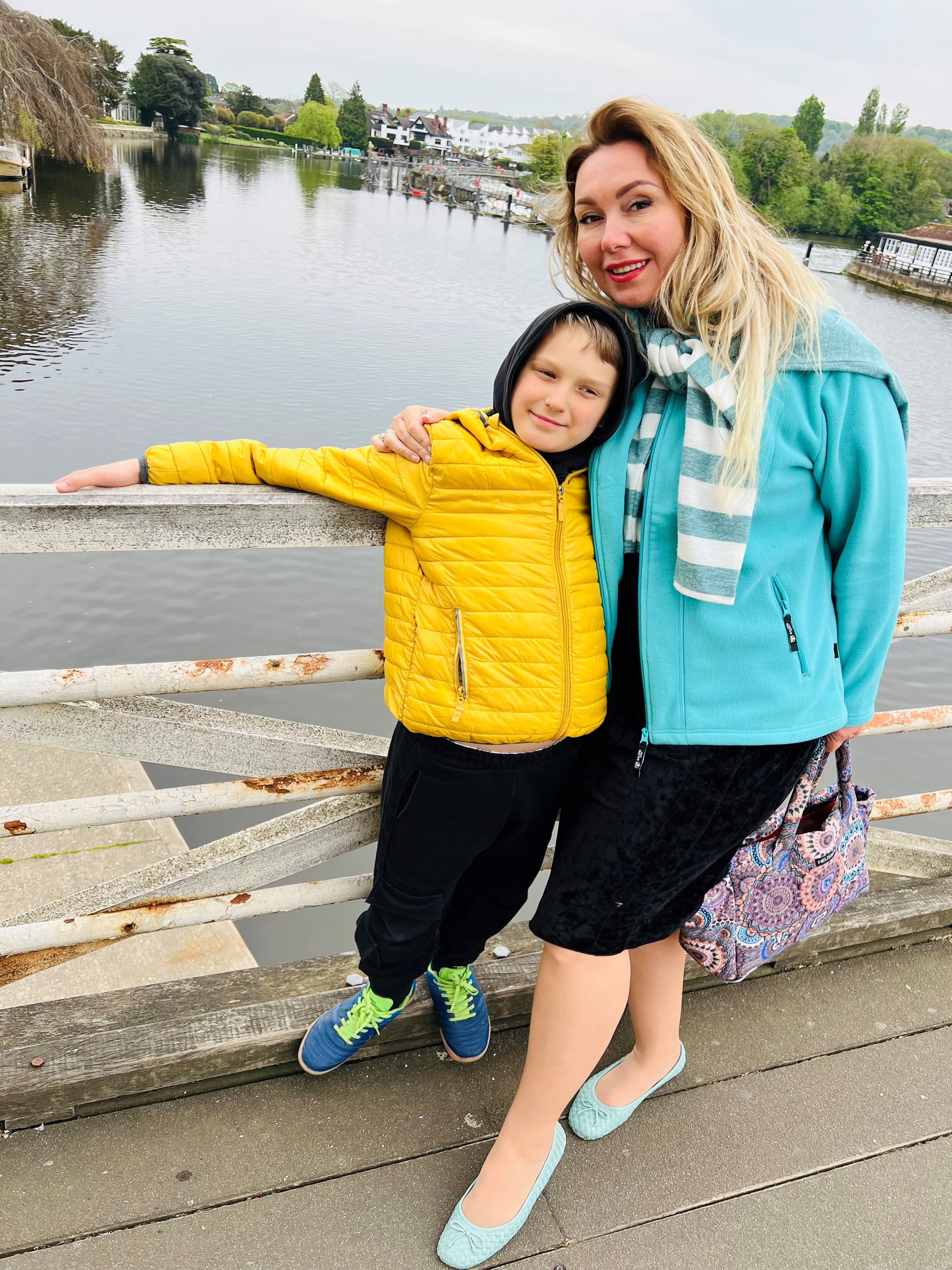 Ukrainian refugees Tania Orlova and her son Danylo, eight, have settled in Berkshire and are worried they may need to move away (Family handout/PA)