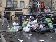 Rubbish piling up on streets of Edinburgh amid bin strike as ‘massive public health problem’ feared