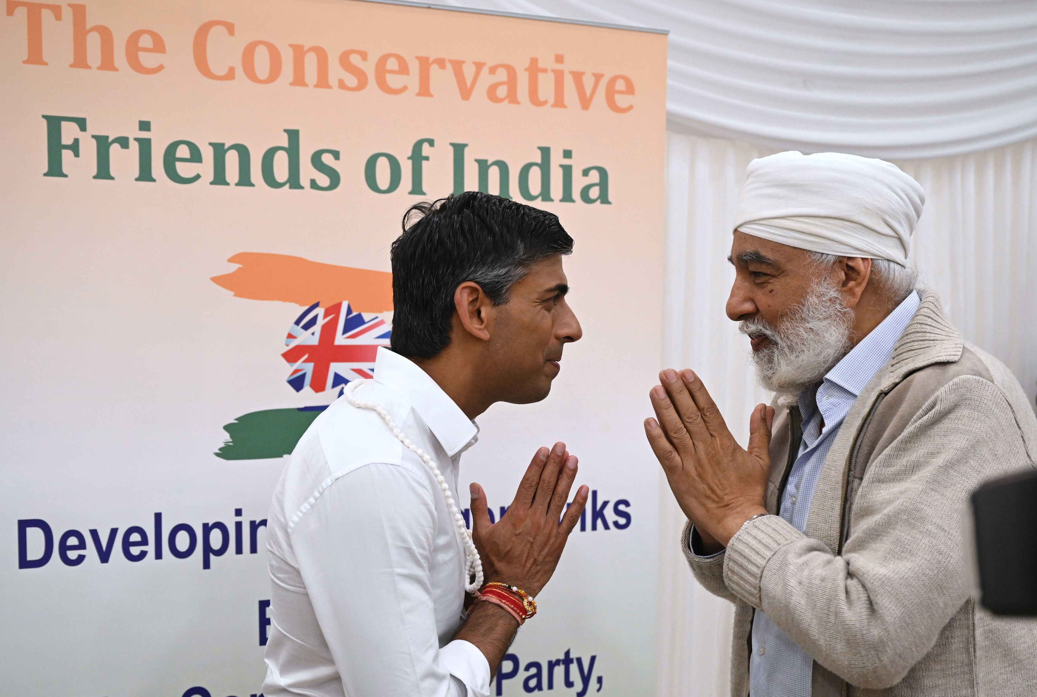 Mr Sunak meeting the Conservative Friends of India