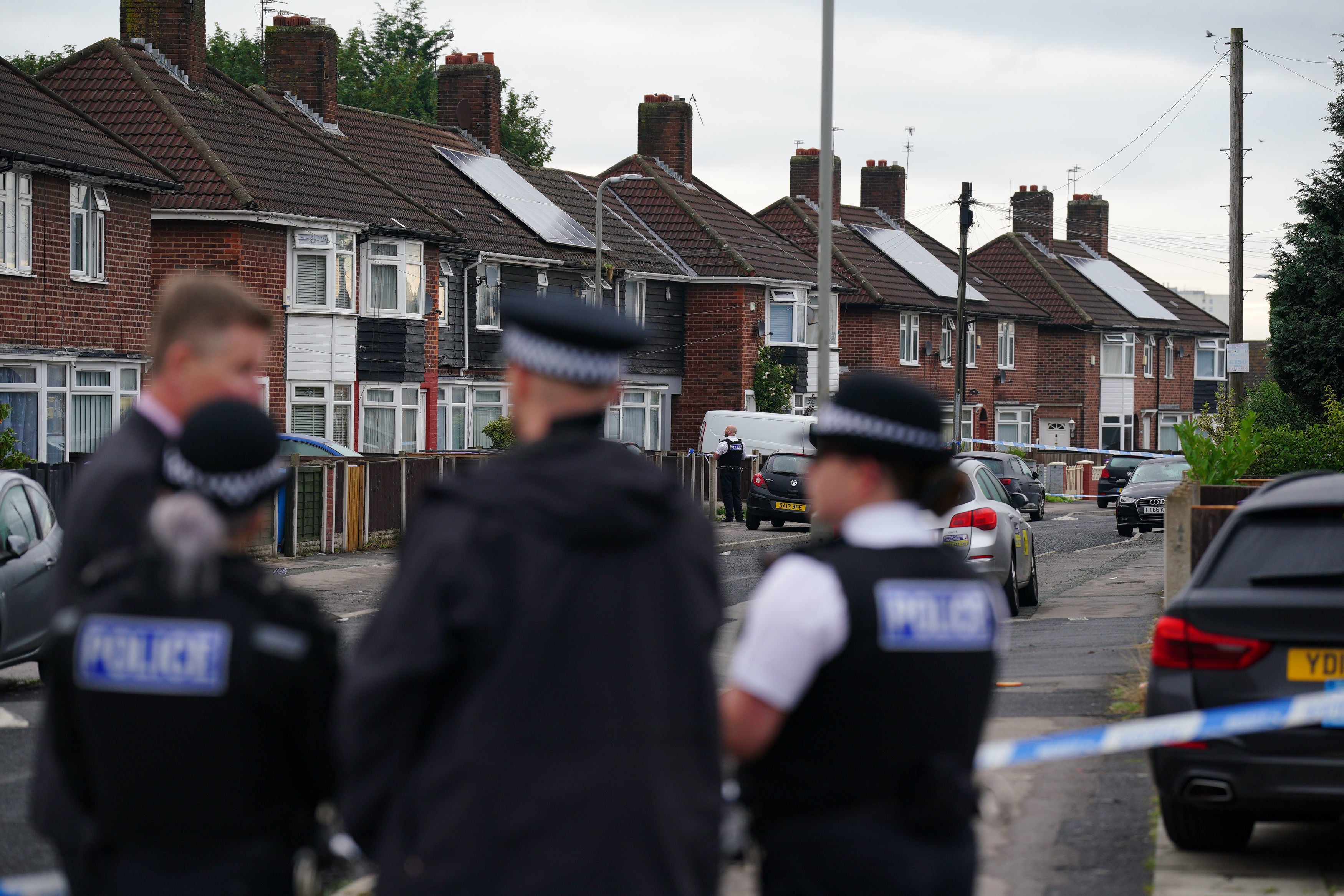 The scene in Knotty Ash, Liverpool, where a nine-year-old girl has been fatally shot