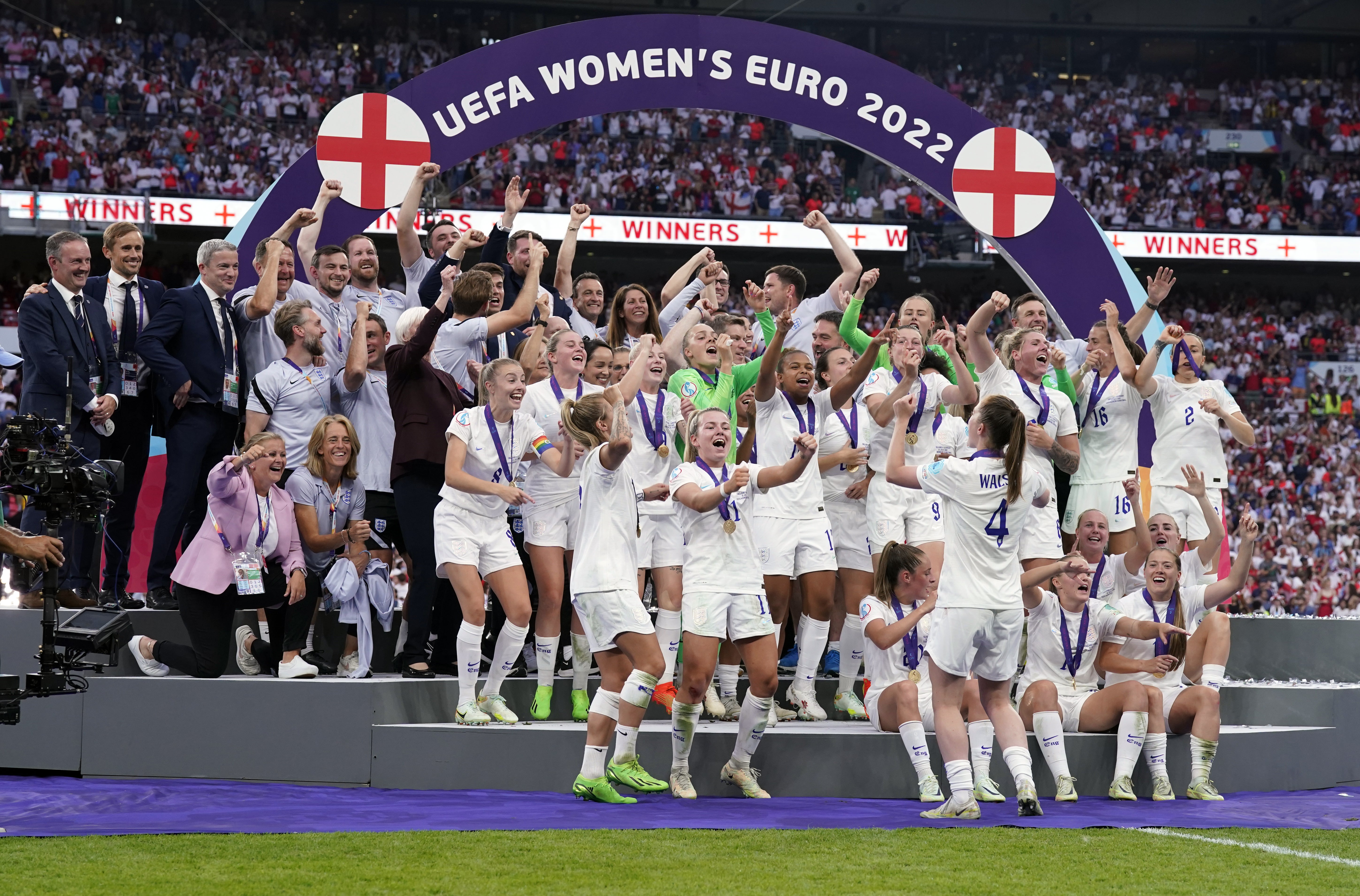 England’s Euro 2022 success has raised the profile of women’s football in the UK (Danny Lawson/PA)