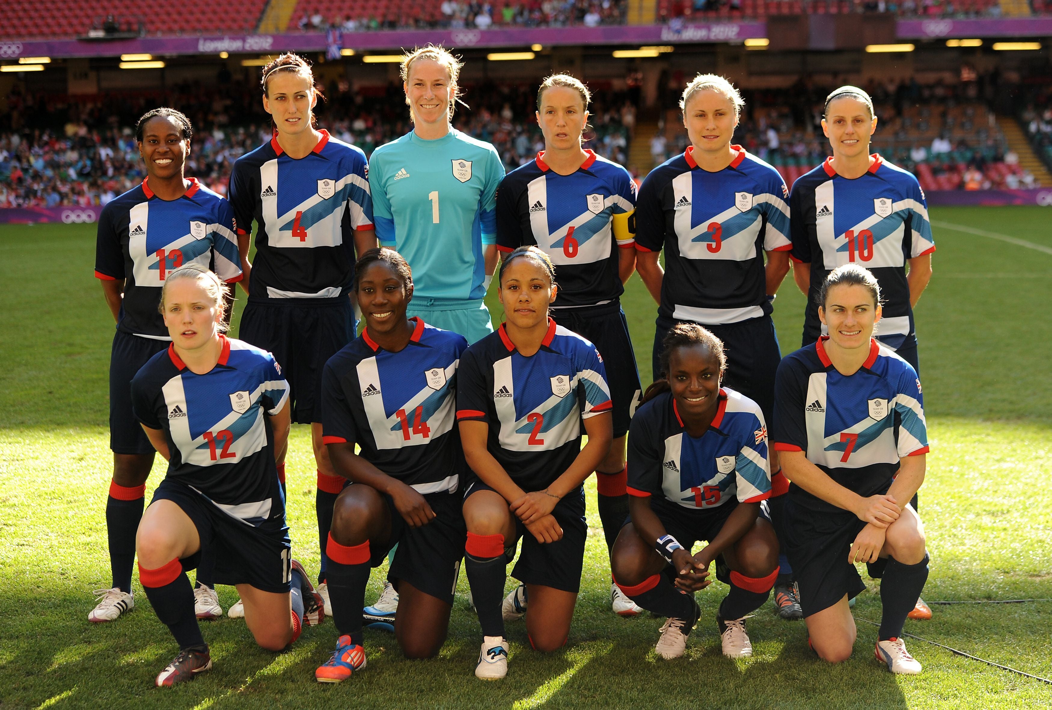 Scott (back, second from left) was one of just four players on both Team GB’s London 2012 and Tokyo 2020 Olympic squads (Andrew Matthews/PA)