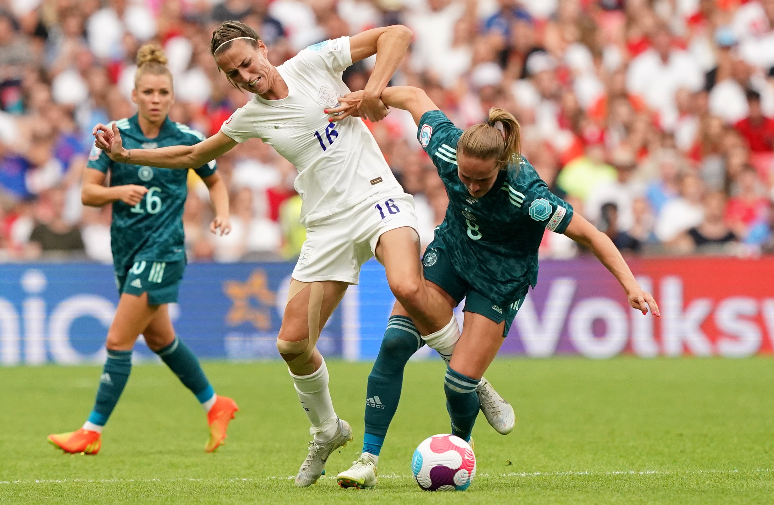 England’s Jill Scott during the Euro 2022 final (Jonathan Brady/PA)