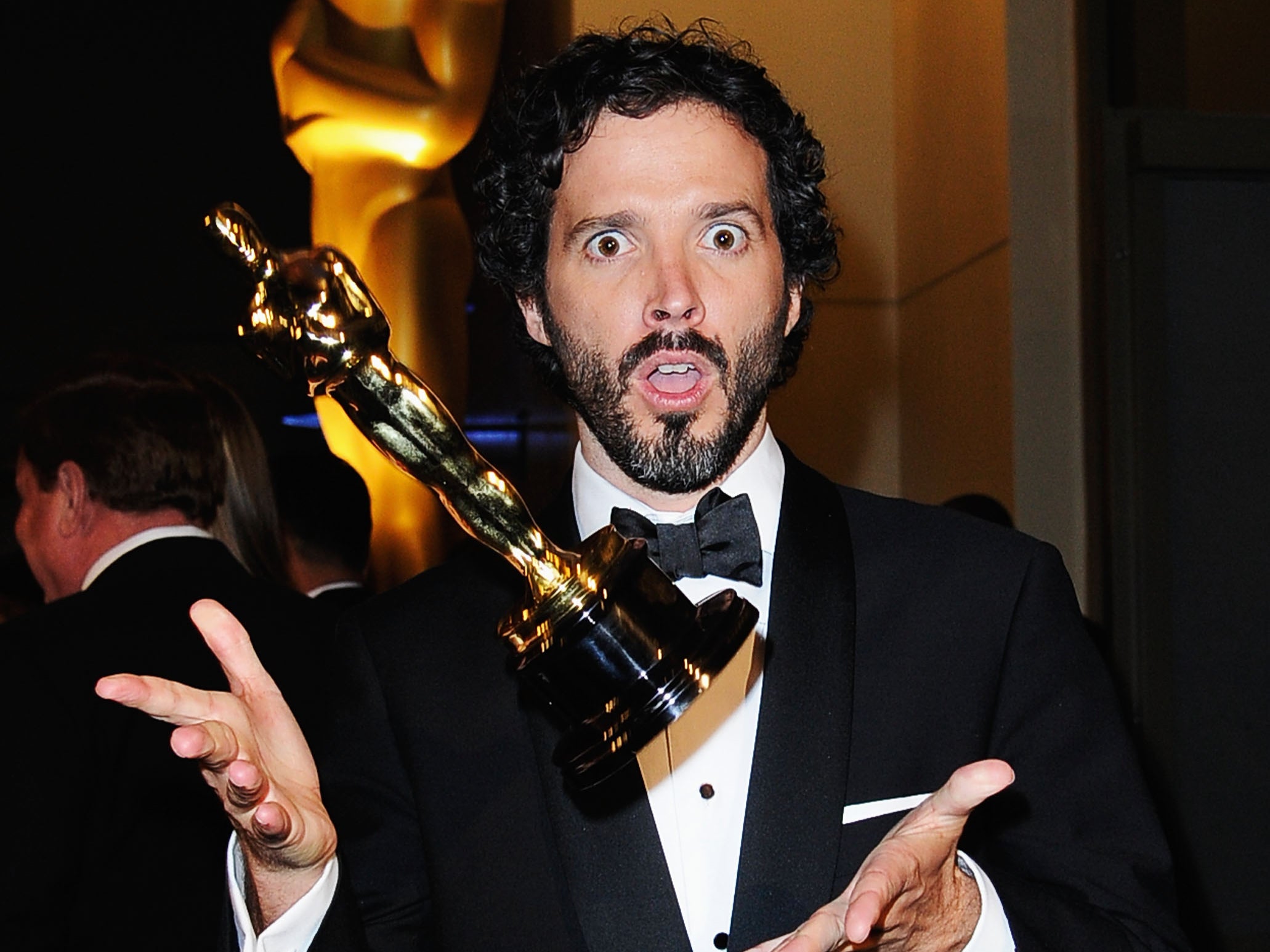 Bret McKenzie after winning the Oscar for Best Original Song (’The Muppets’) in February 2012