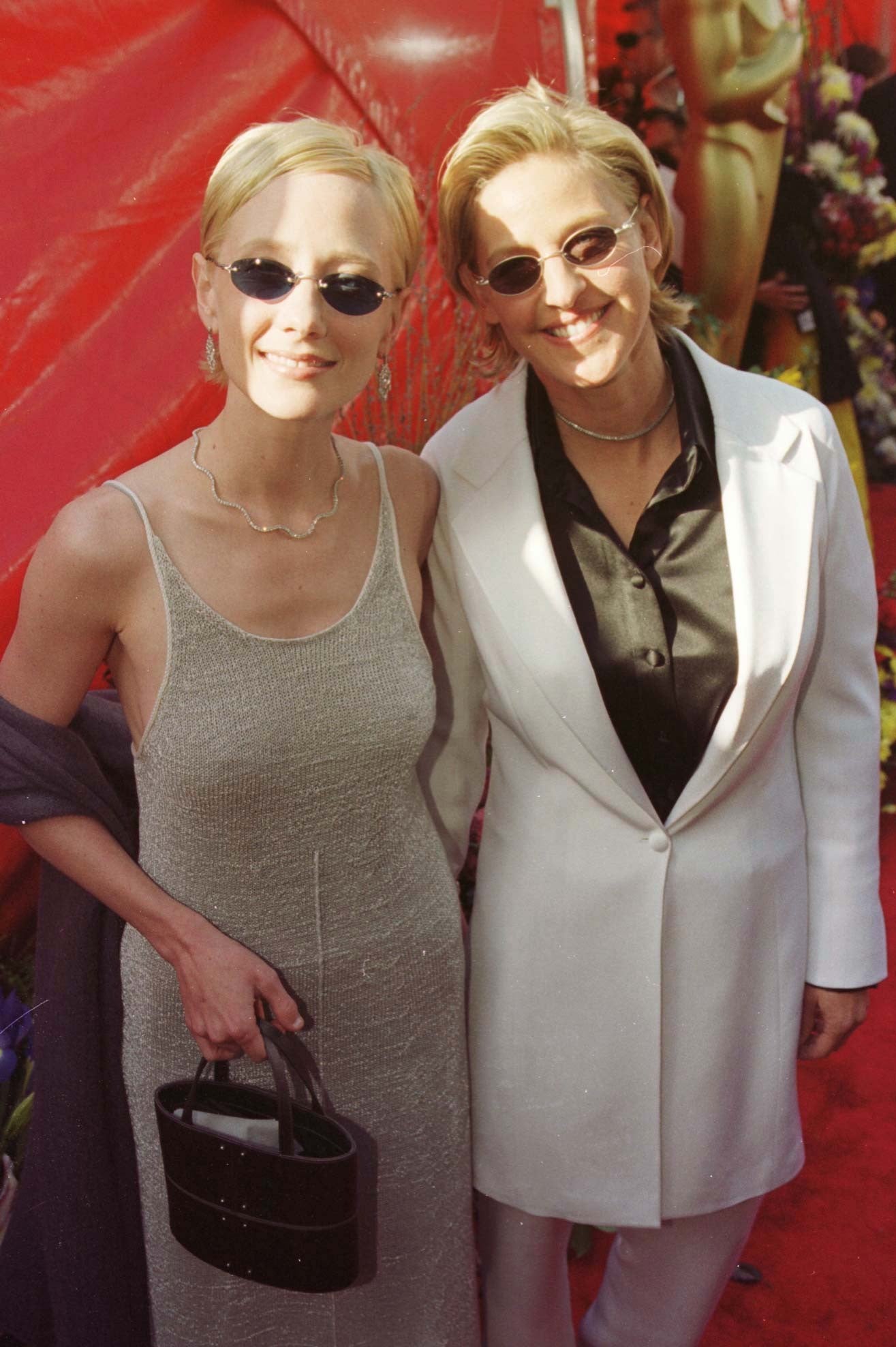 Anne Heche, shown with then partner Ellen de Generes, was taken off life support on August 14 following a car crash (Peter Jordan/PA)