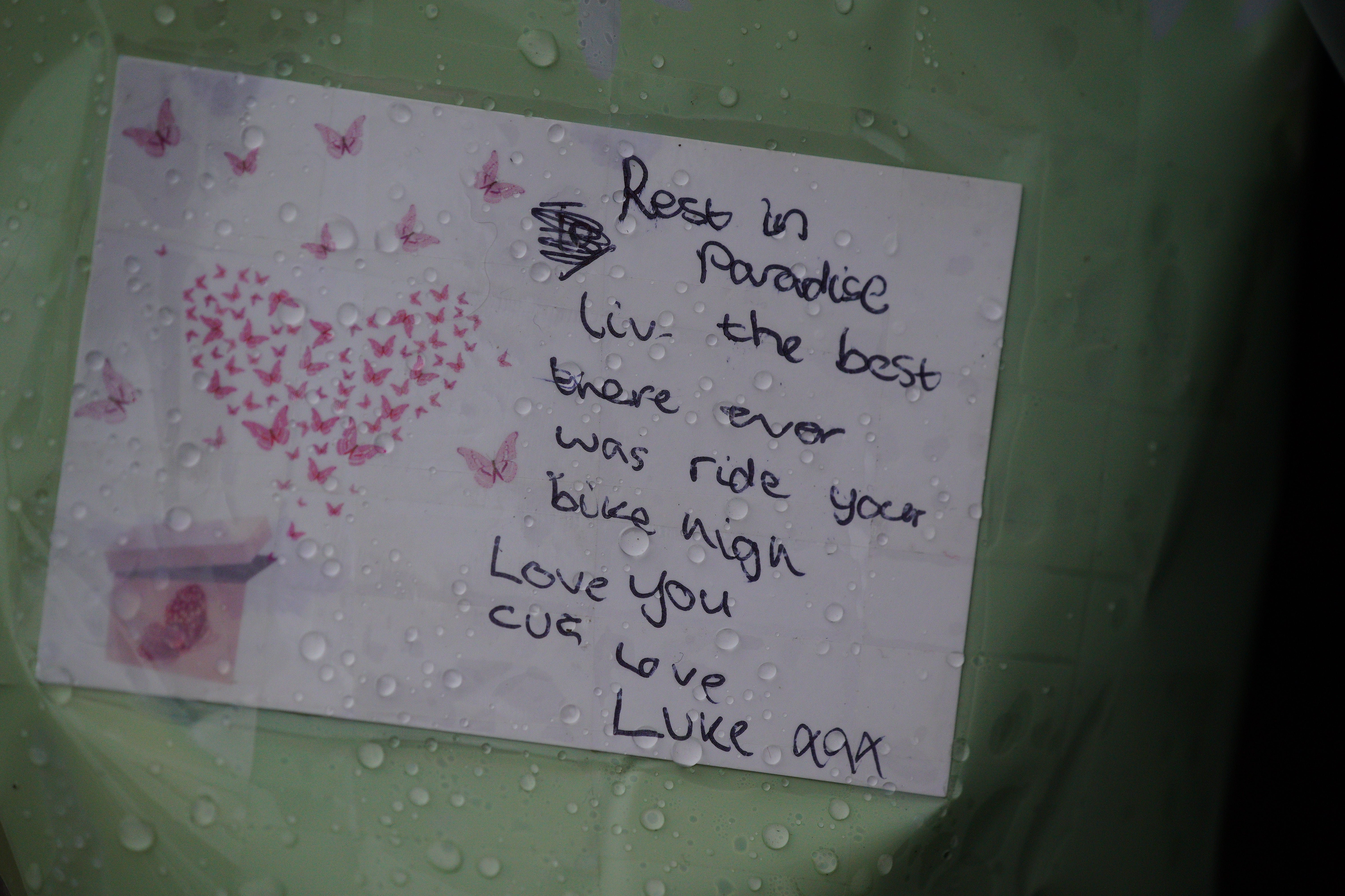 Dozens of floral tributes have been left outside Olivia’s home