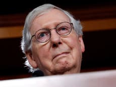 Mitch McConnell asked to comment on Trump’s attacks on his wife