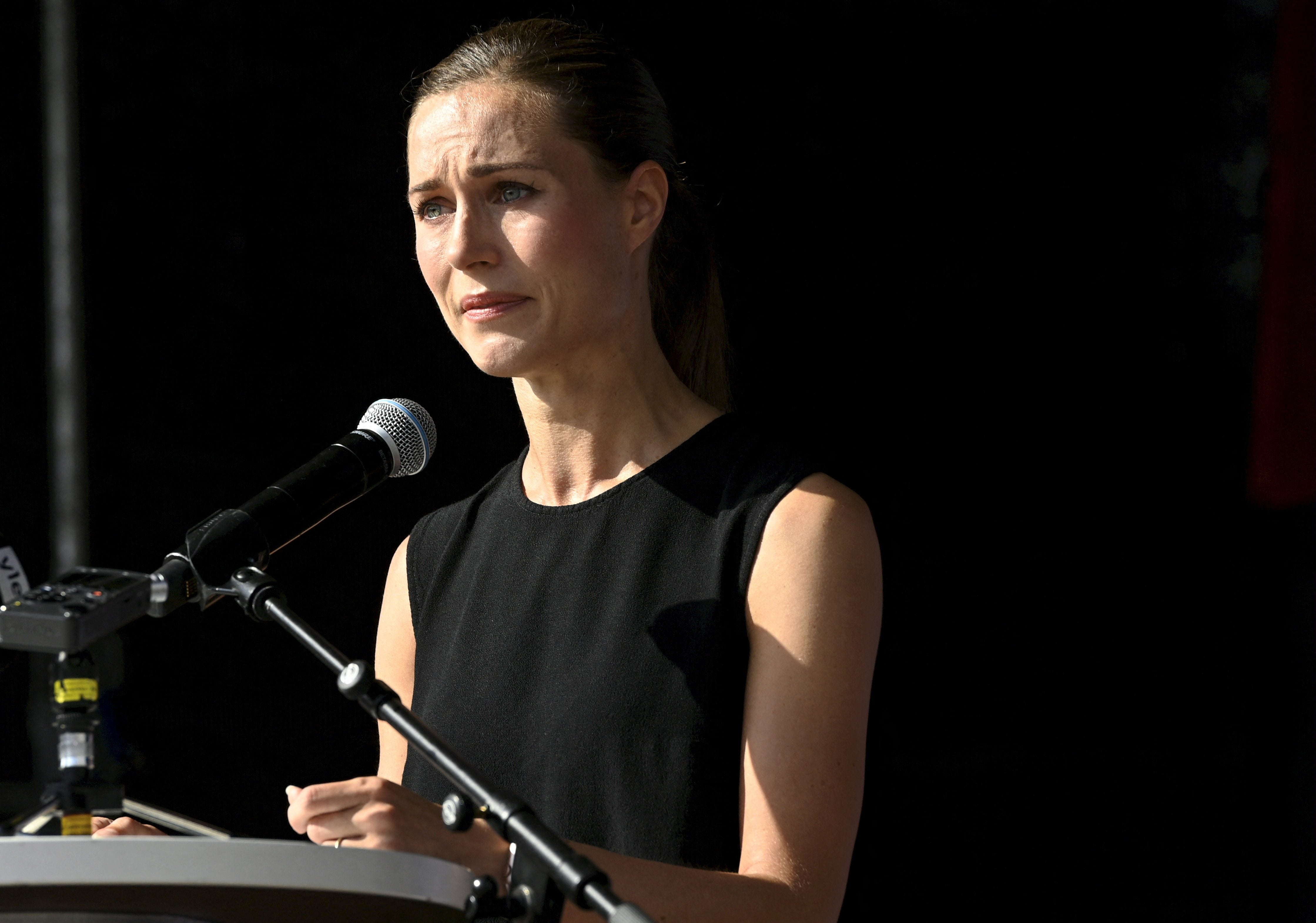 Among friends: Marin addresses the Social Democratic Party in Lahti on Wednesday