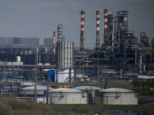 Russian oil producer Gazprom Neft's Moscow oil refinery