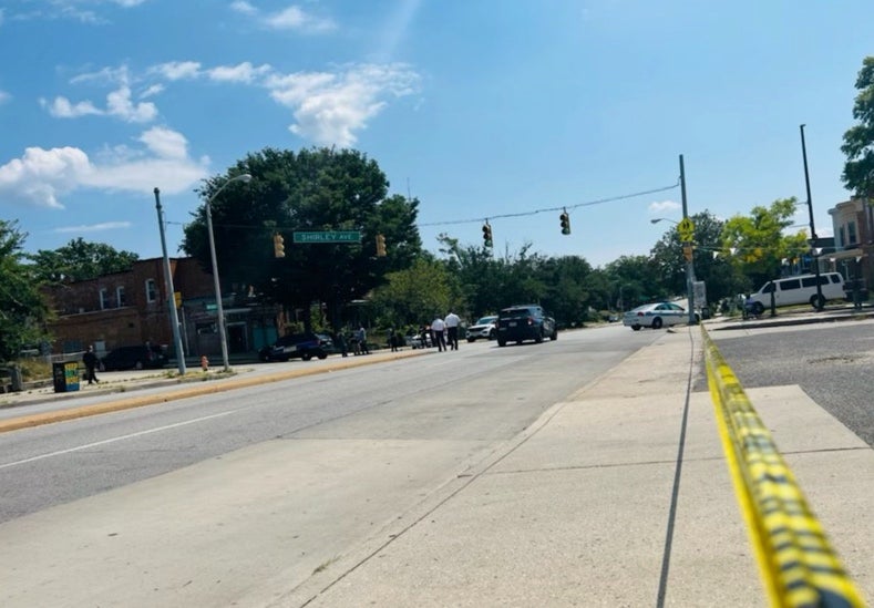 Baltimore Police on the scene of the shooting