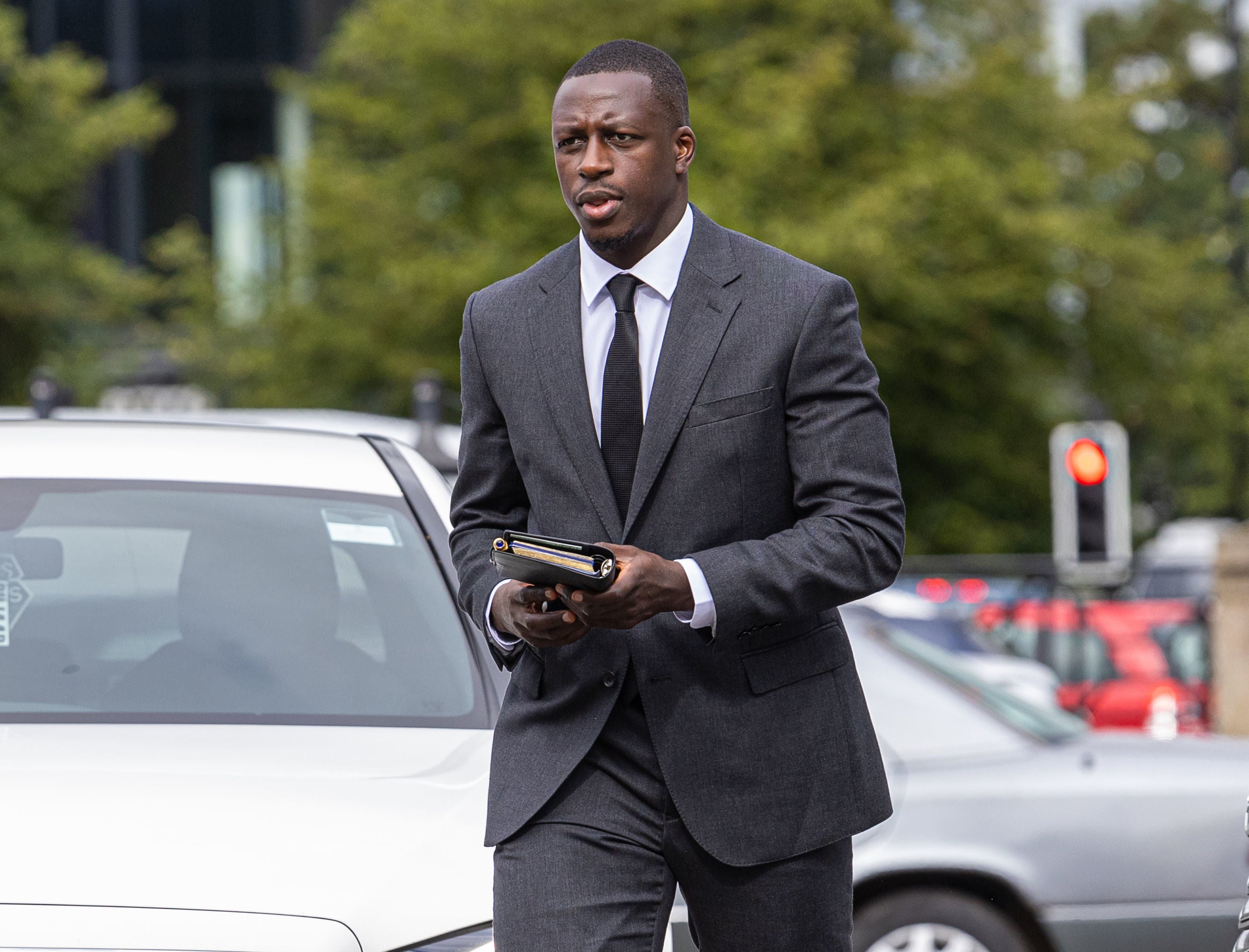 Mendy arrives at Chester Crown Court on Wednesday