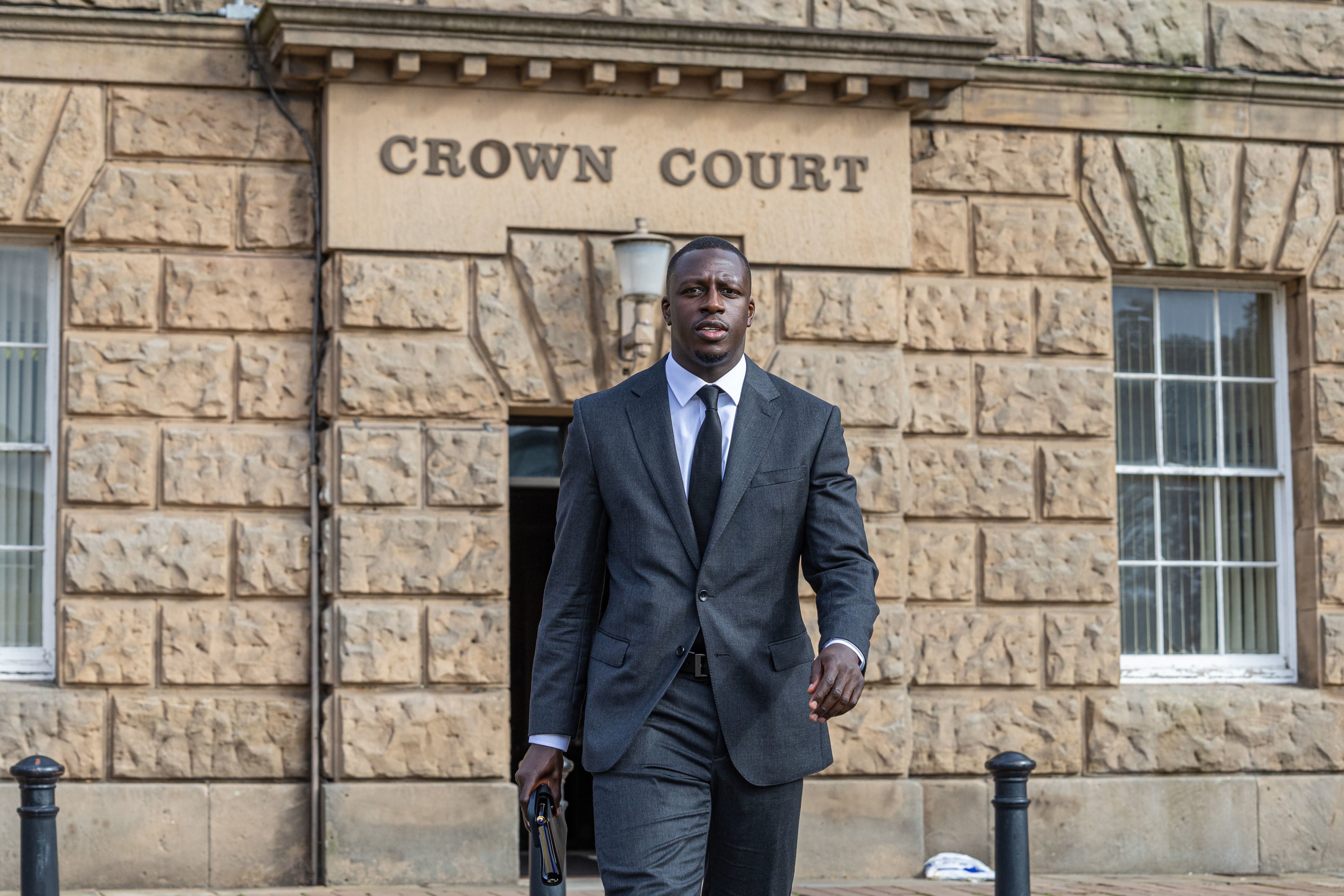 Mendy leaves Chester Crown Court after Wednesday’s hearing