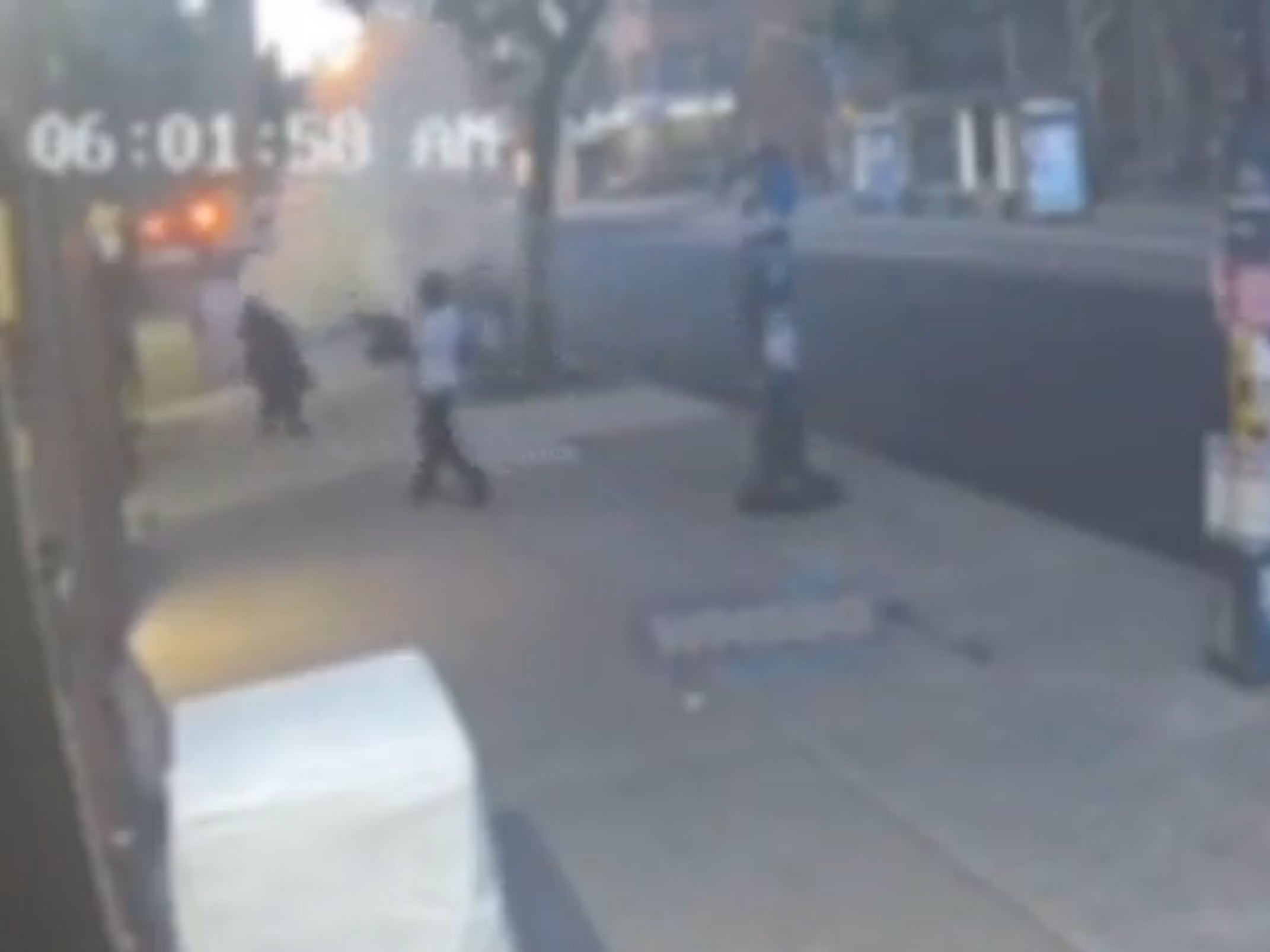 A Jewish man being sprayed with a fire extinguisher in Williamsburg on Sunday morning