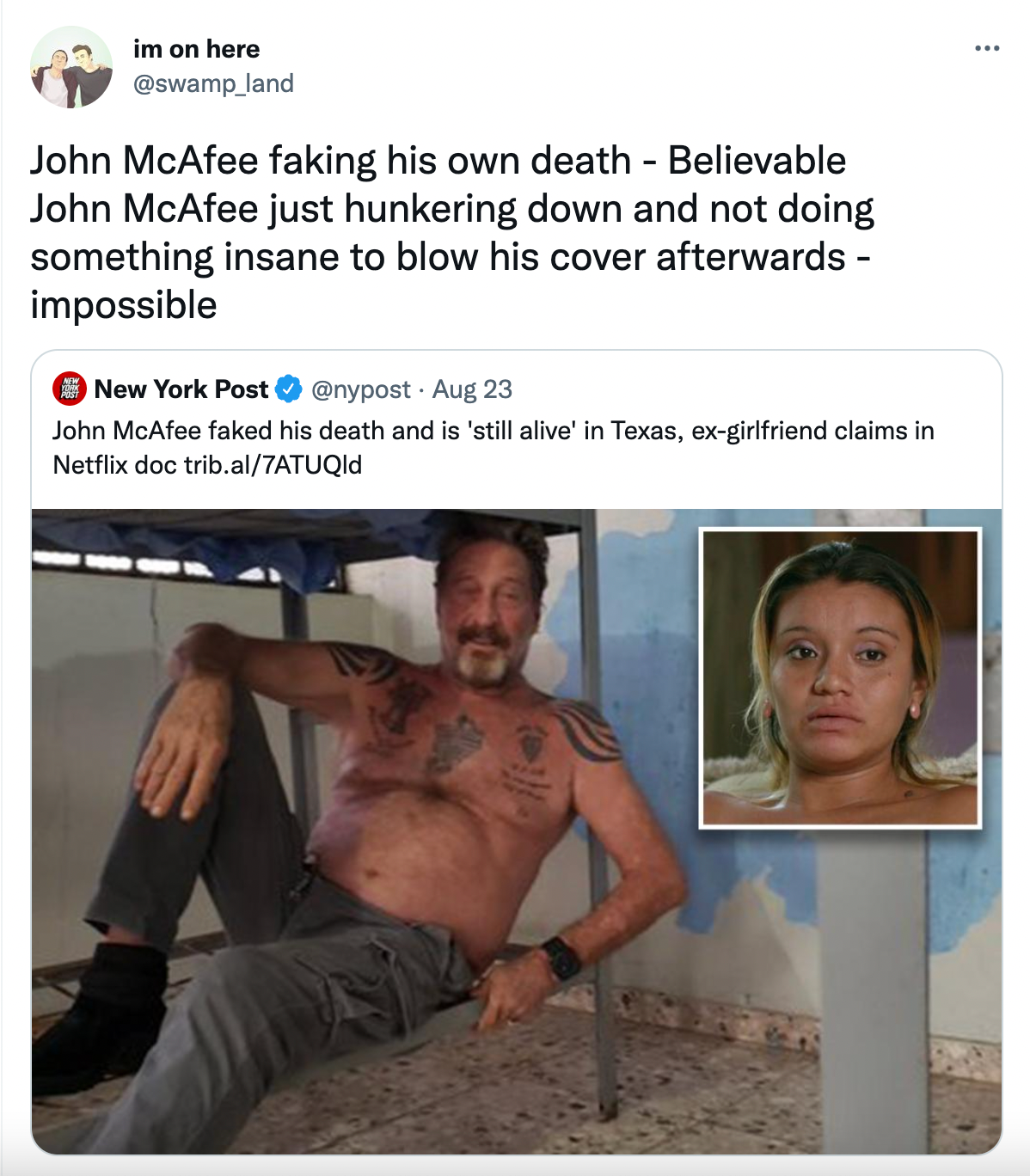 John McAfee tweet