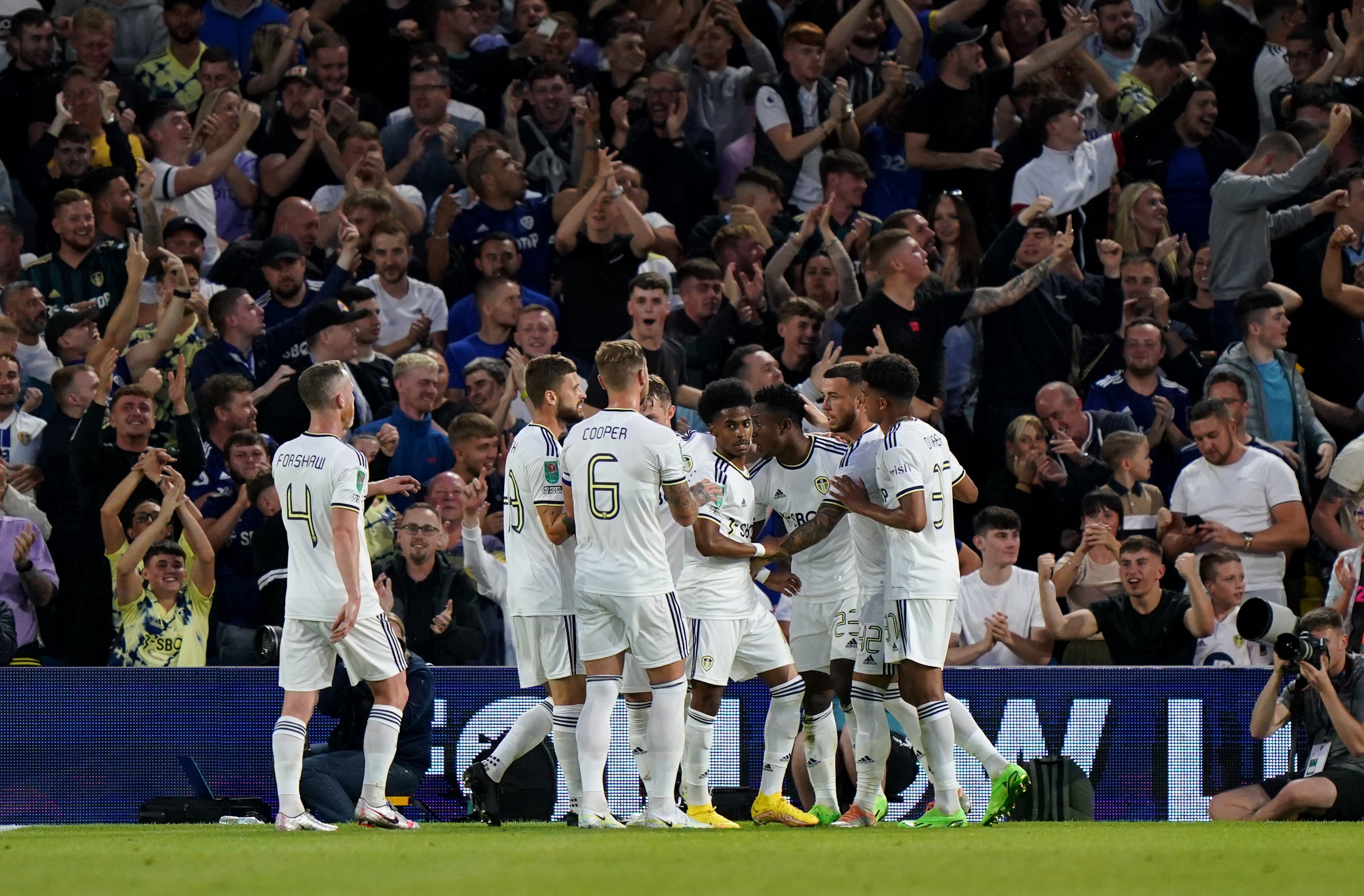 Luis Sinisterra opened the scoring for Leeds (Tim Goode/PA)