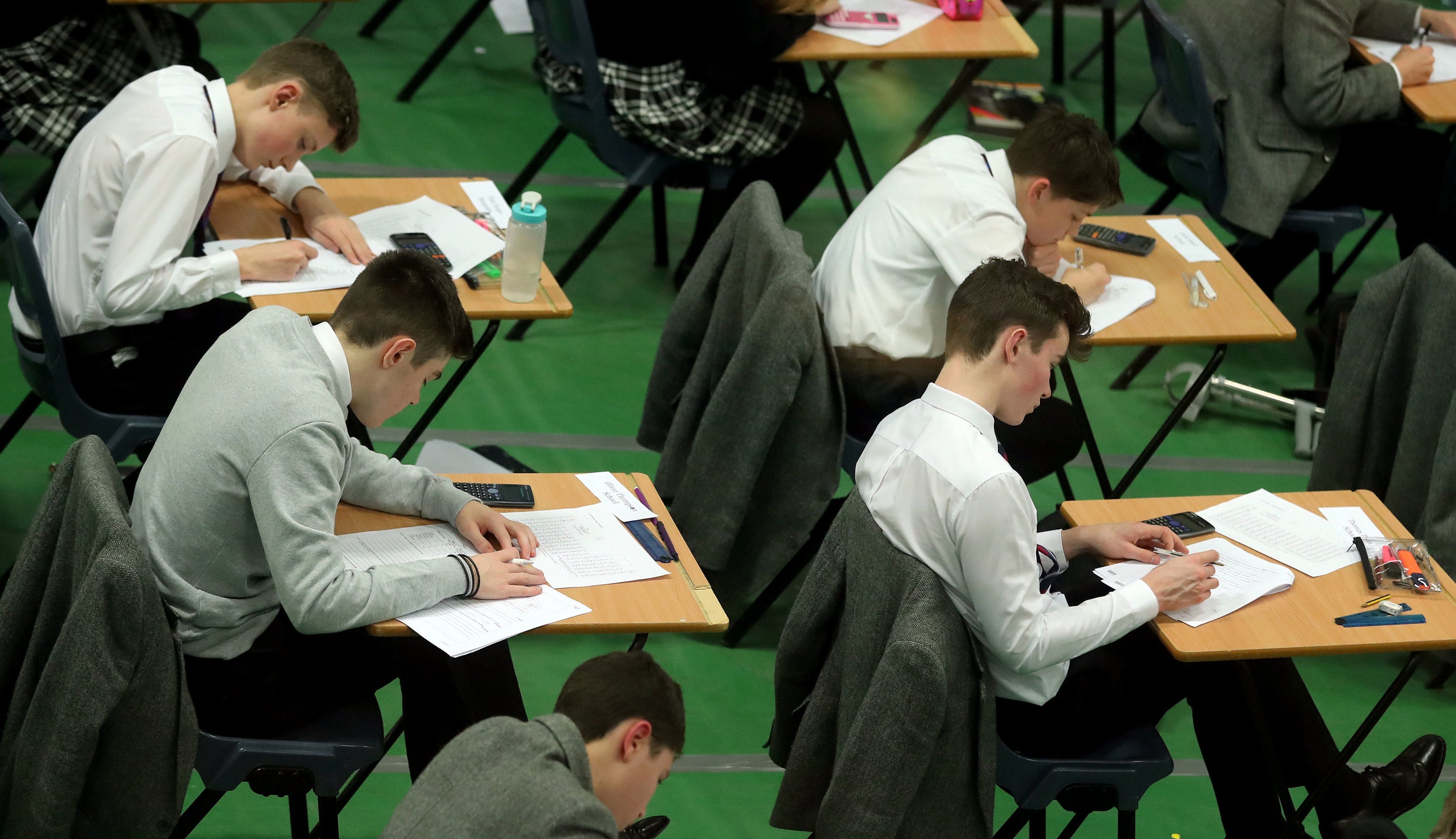 Students receive their GCSE results on Thursday (Gareth Fuller/PA)