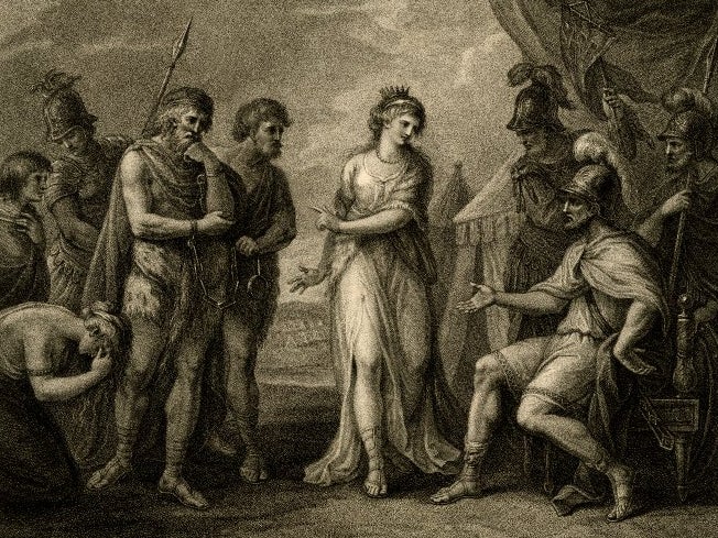 Caractacus, King of the Silures, delivered to Ostorius, the Roman general, by Cartimandua