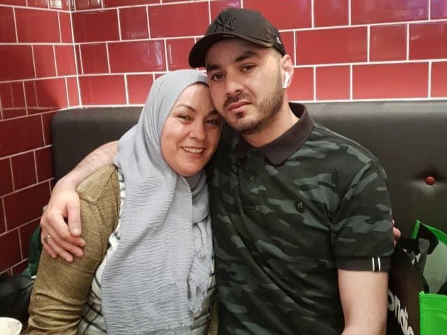 Takieddine Boudhane with his mother