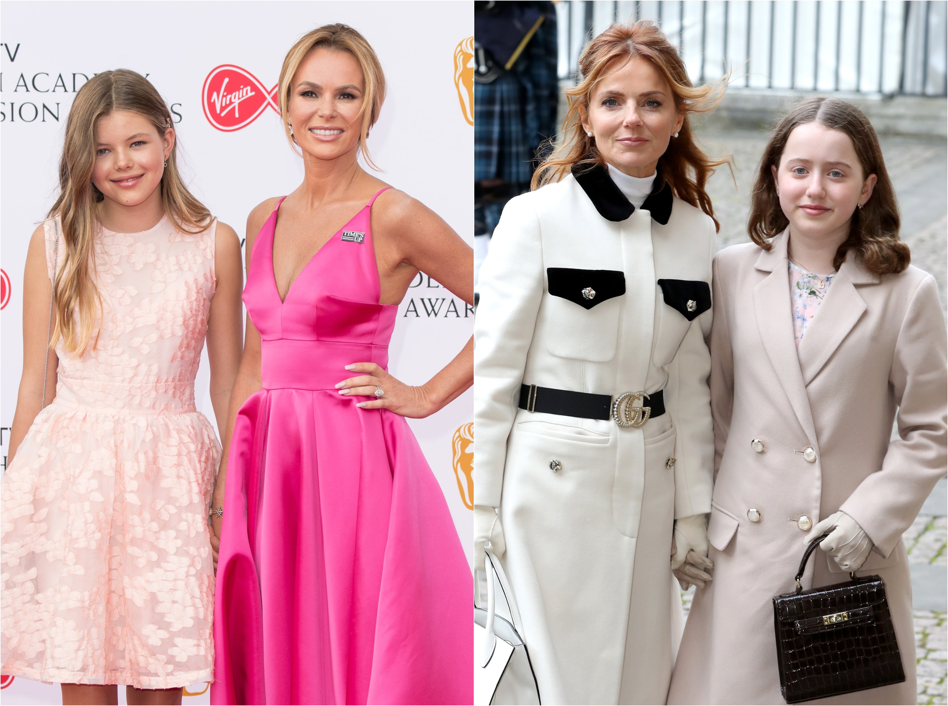 Amanda Holden and Geri Horner congratulate their daughters