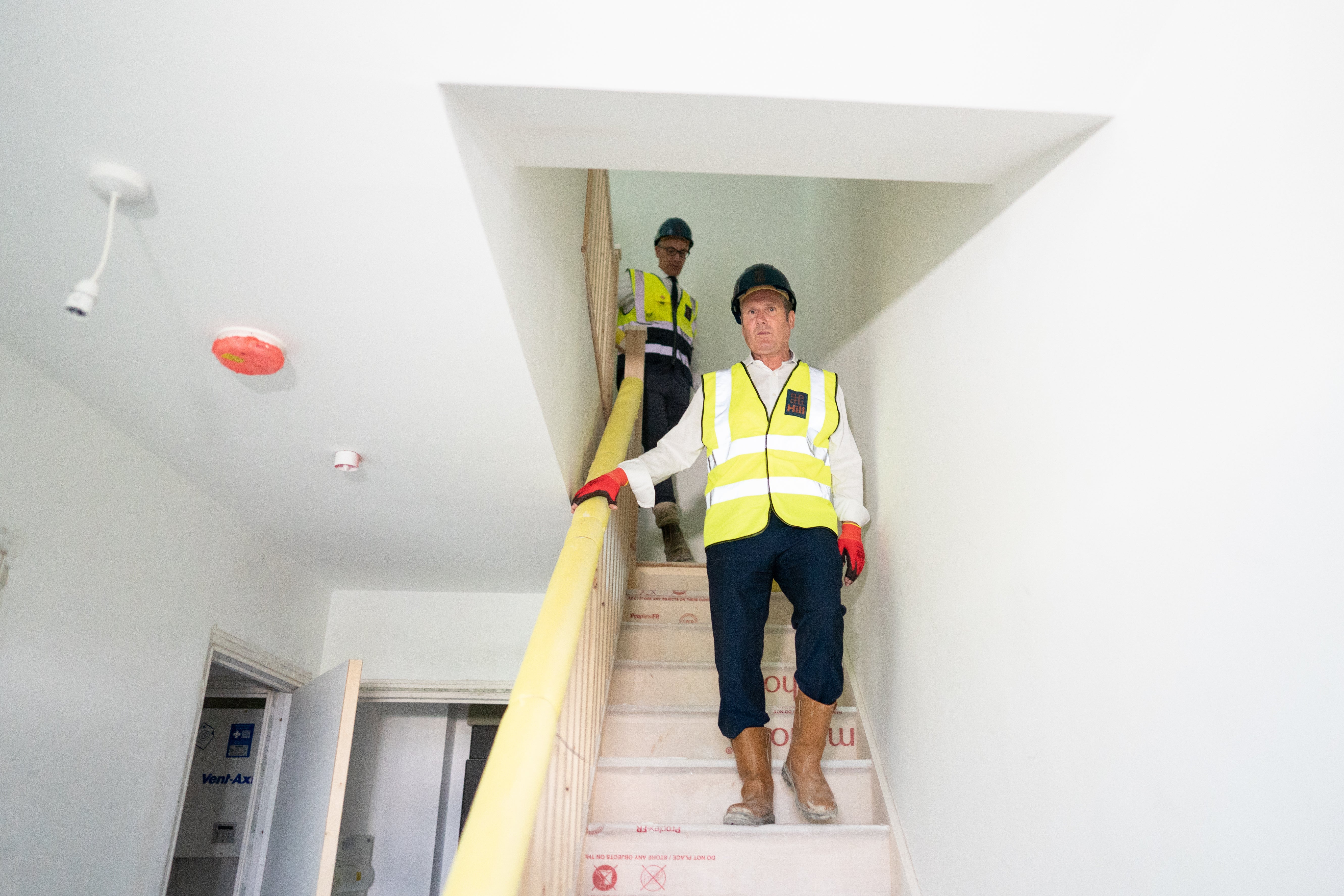 Labour leader Sir Keir Starmer during a visit to the Juniper House housing development in Walthamstow (Stefan Rousseau/PA)