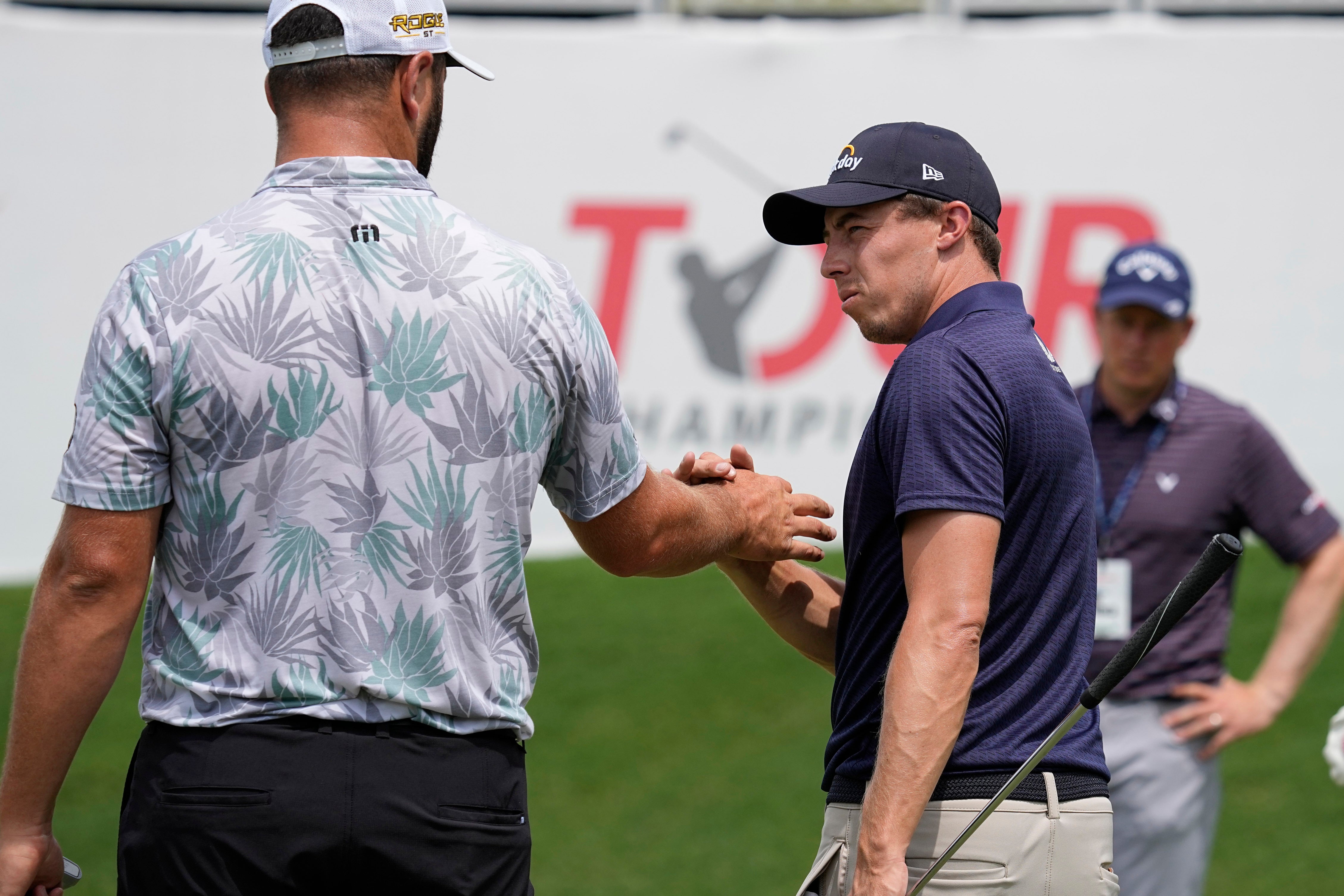 England’s Matt Fitzpatrick has finished the first round of the season ending Tour Championship at six shots off world number one Scottie Scheffler’s lead of 15 under at East Lake, Atlanta (Steve Helber/AP)