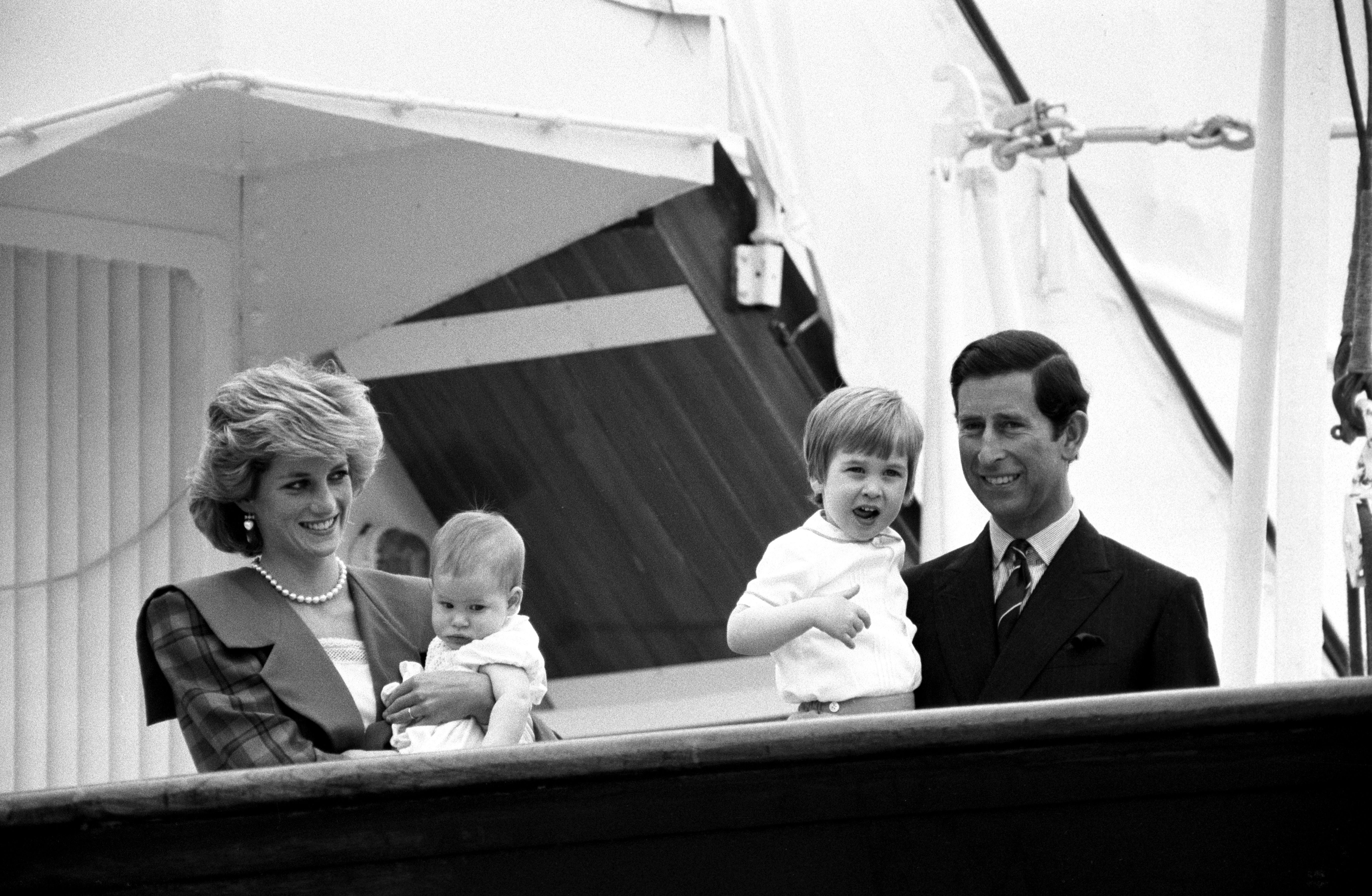 Charles and Diana aboard the Royal Yacht Britannia on a private holiday (Ron Bell/PA)