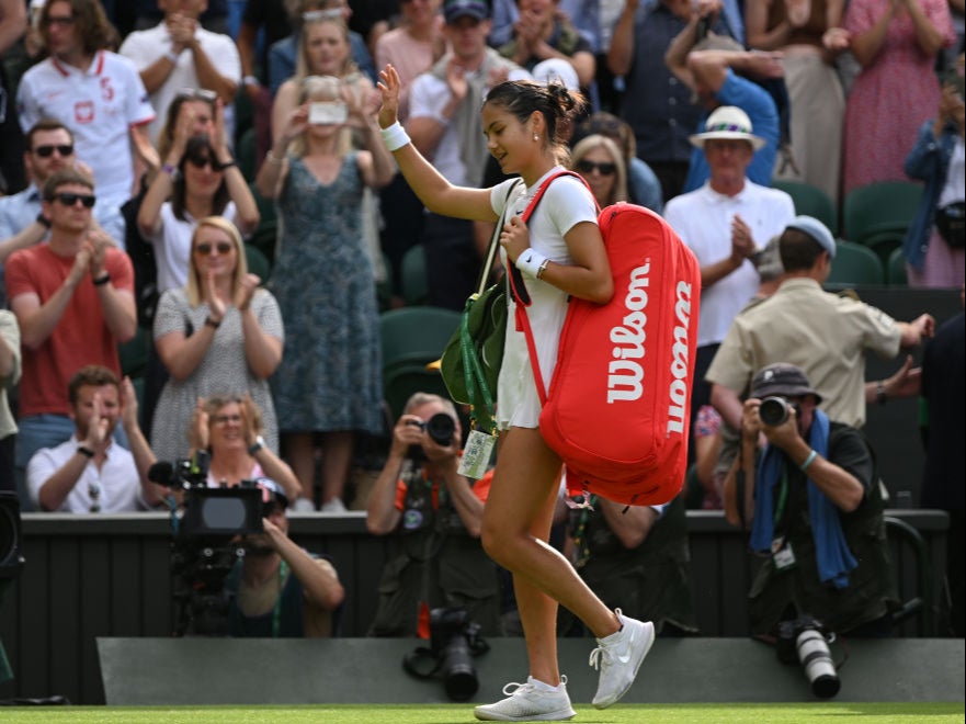 Raducanu was short of fitness as she was knocked out of Wimbledon in the second round