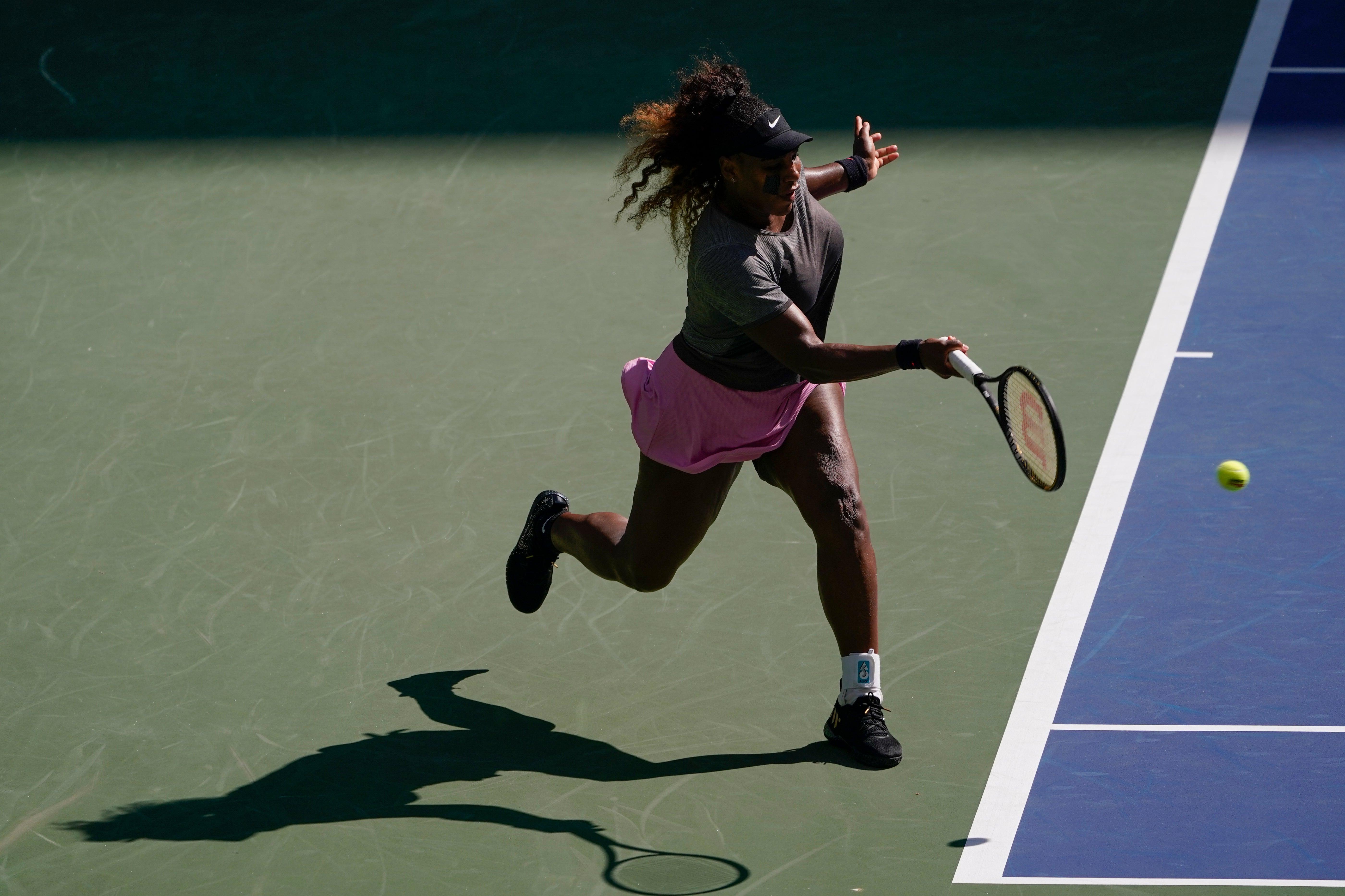 Serena Williams during a practice session in New York (Seth Wenig/AP)