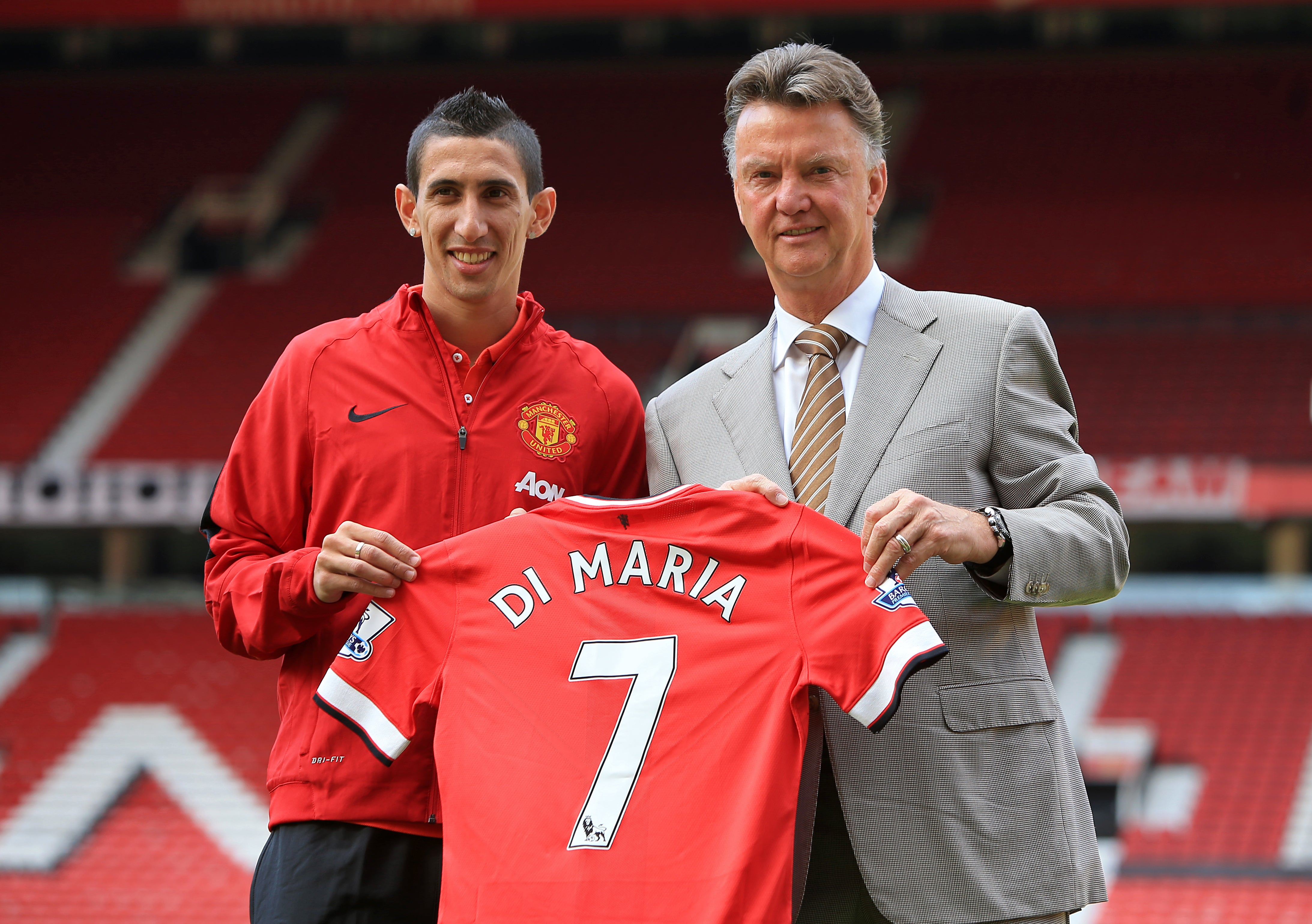 Angel Di Maria joined Manchester United, on this day in 2014 (Peter Byrne/PA)