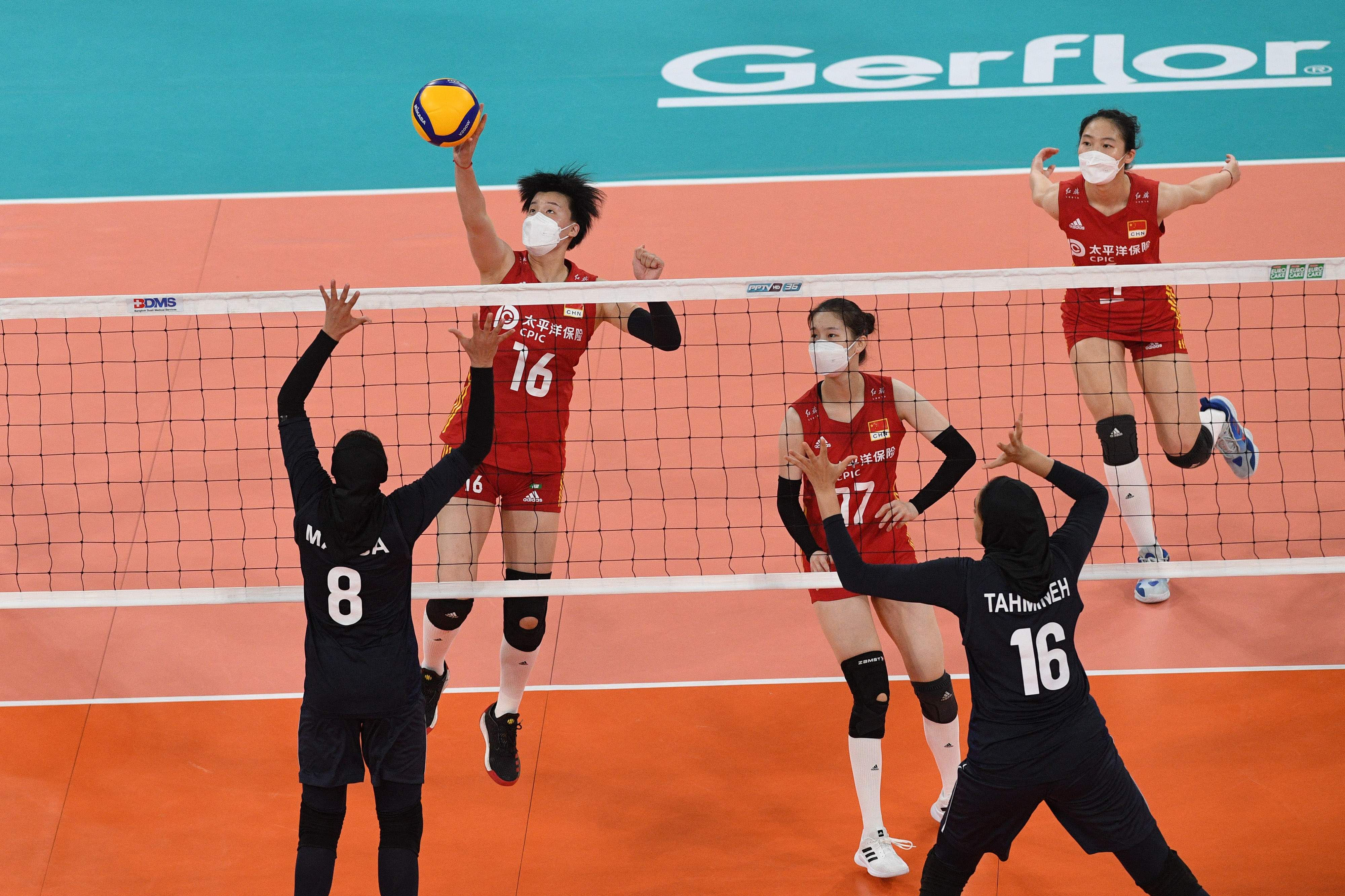 China in action during the win over Iran