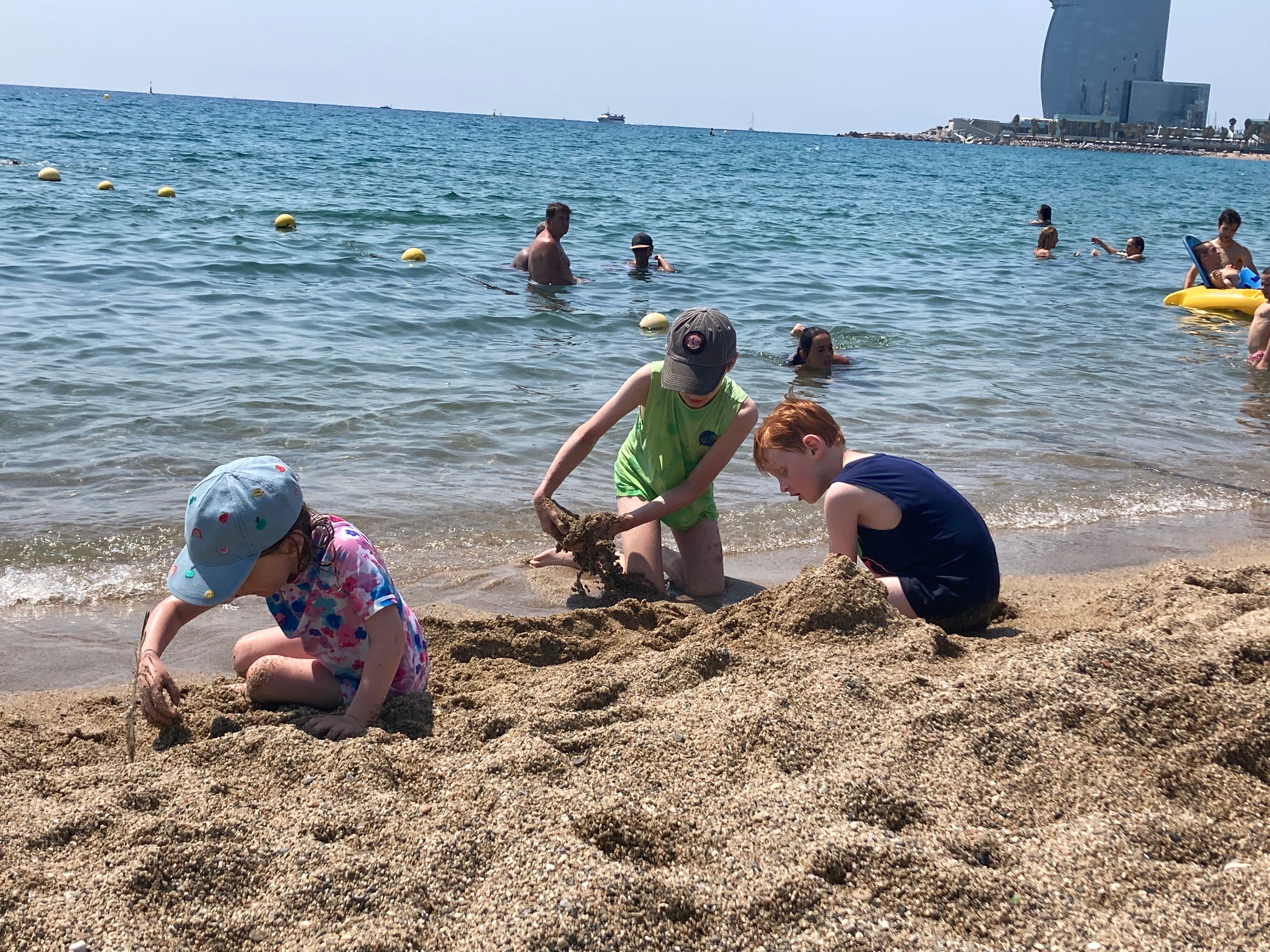 The kids at Barceloneta Beach