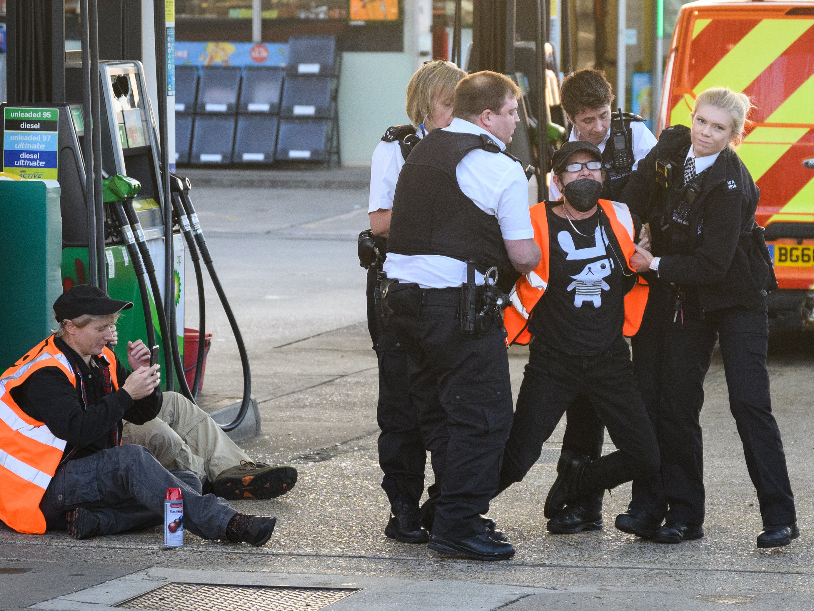 Protesters have been gluing themselves to petrol pumps