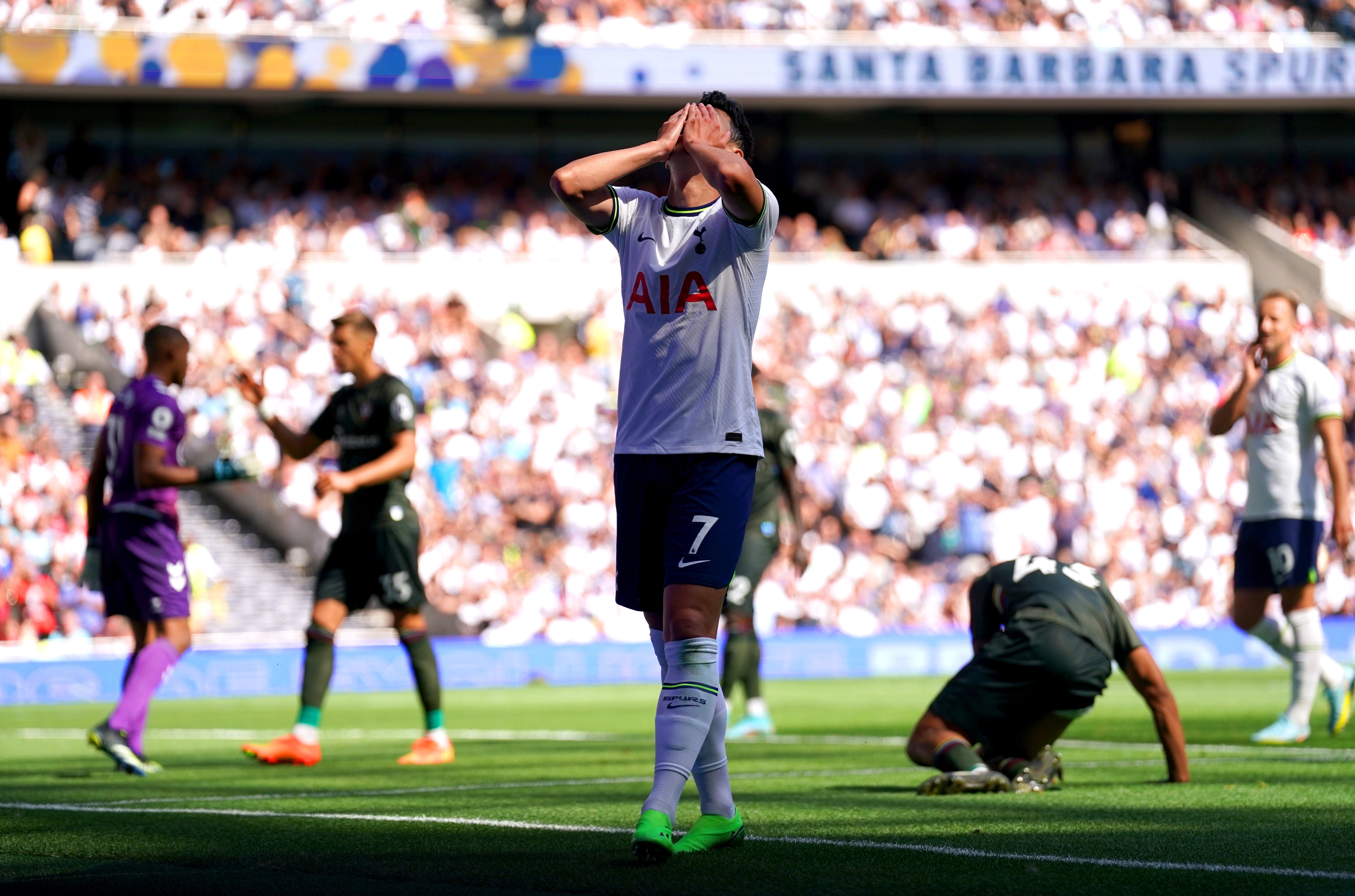 Son Heung-min has not scored in his opening three Premier League appearances of the season for Spurs (Kirsty O’Connor/PA)