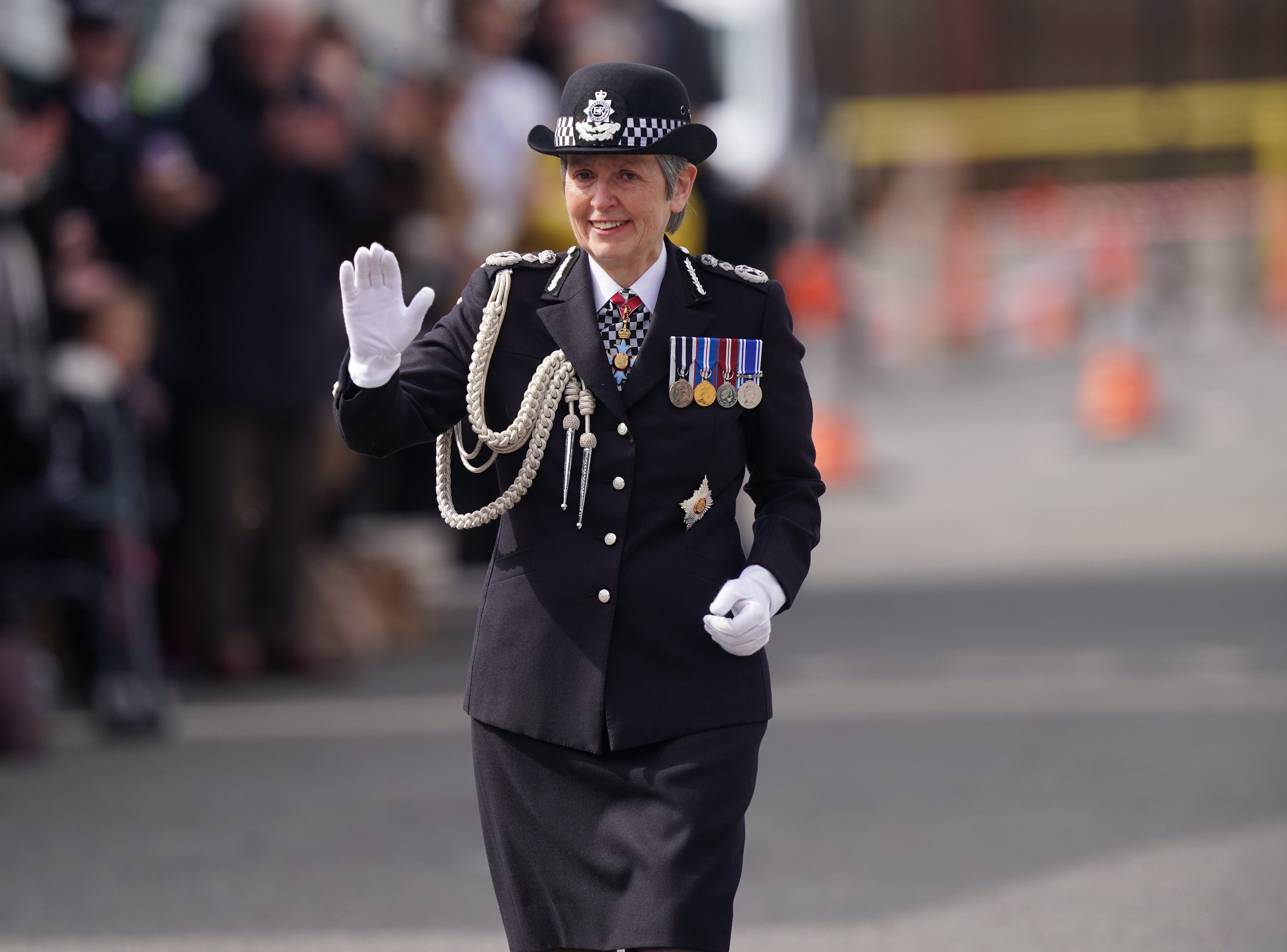 Dame Cressida Dick during her last passing out parade at Hendon