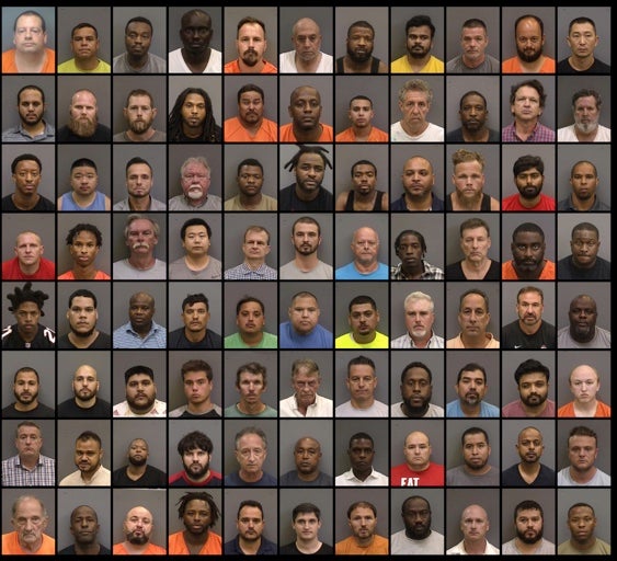 Mugshots of the suspects arrested by the human trafficking squad