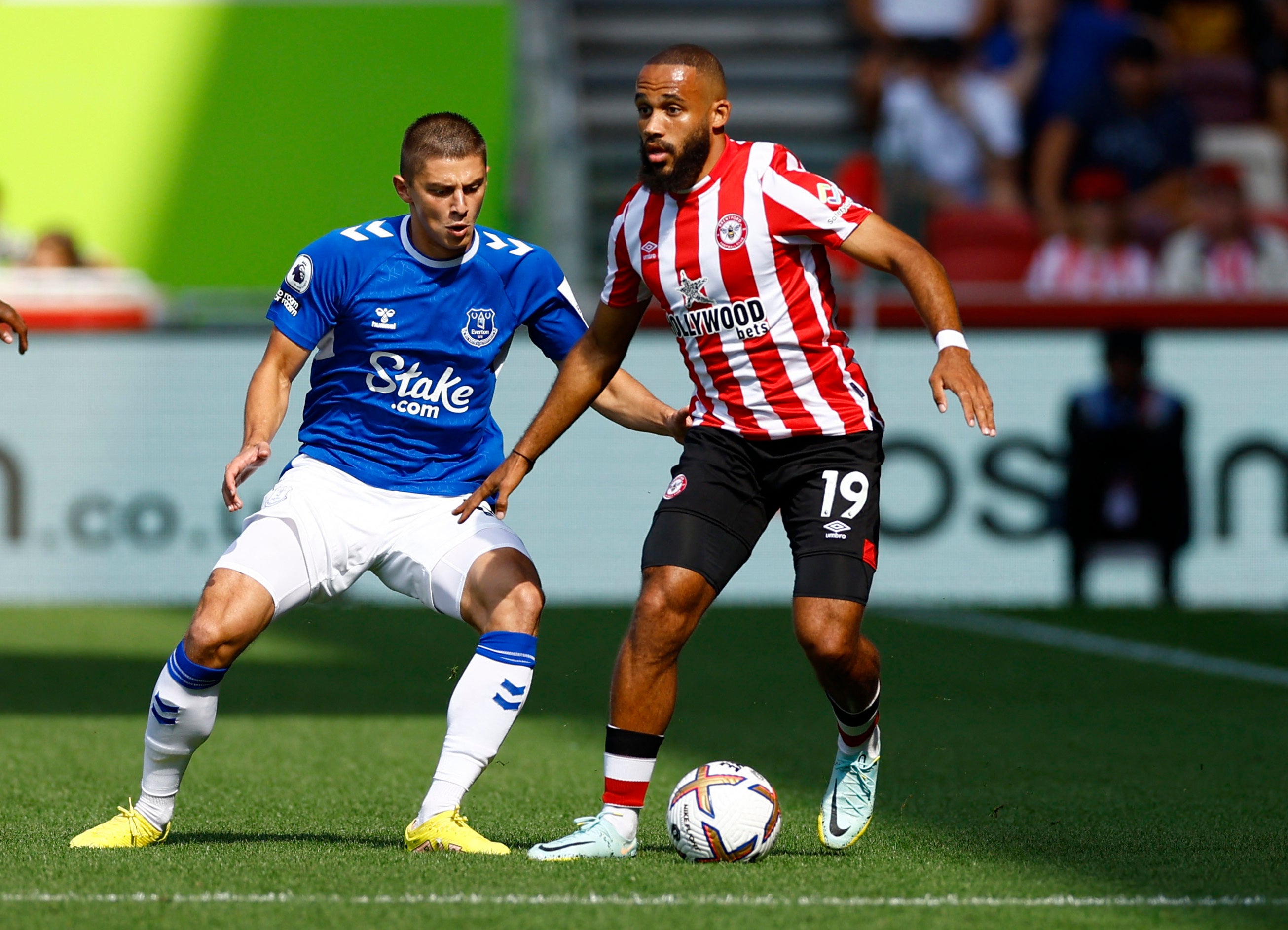 Bryan Mbeumo on the ball for Brentford