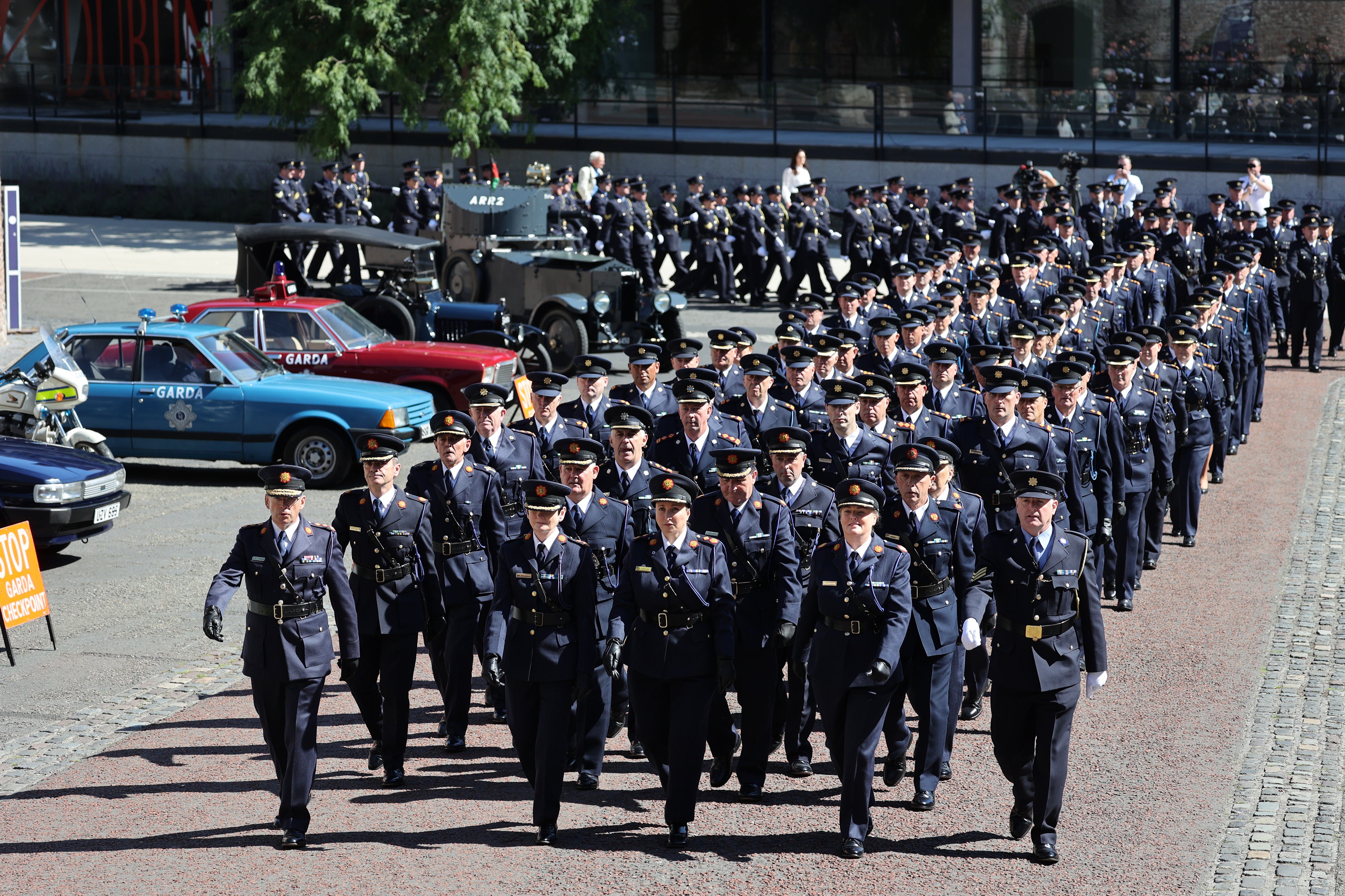 Gardai during a parade into Dublin Castle (Nick Bradshaw/PA)