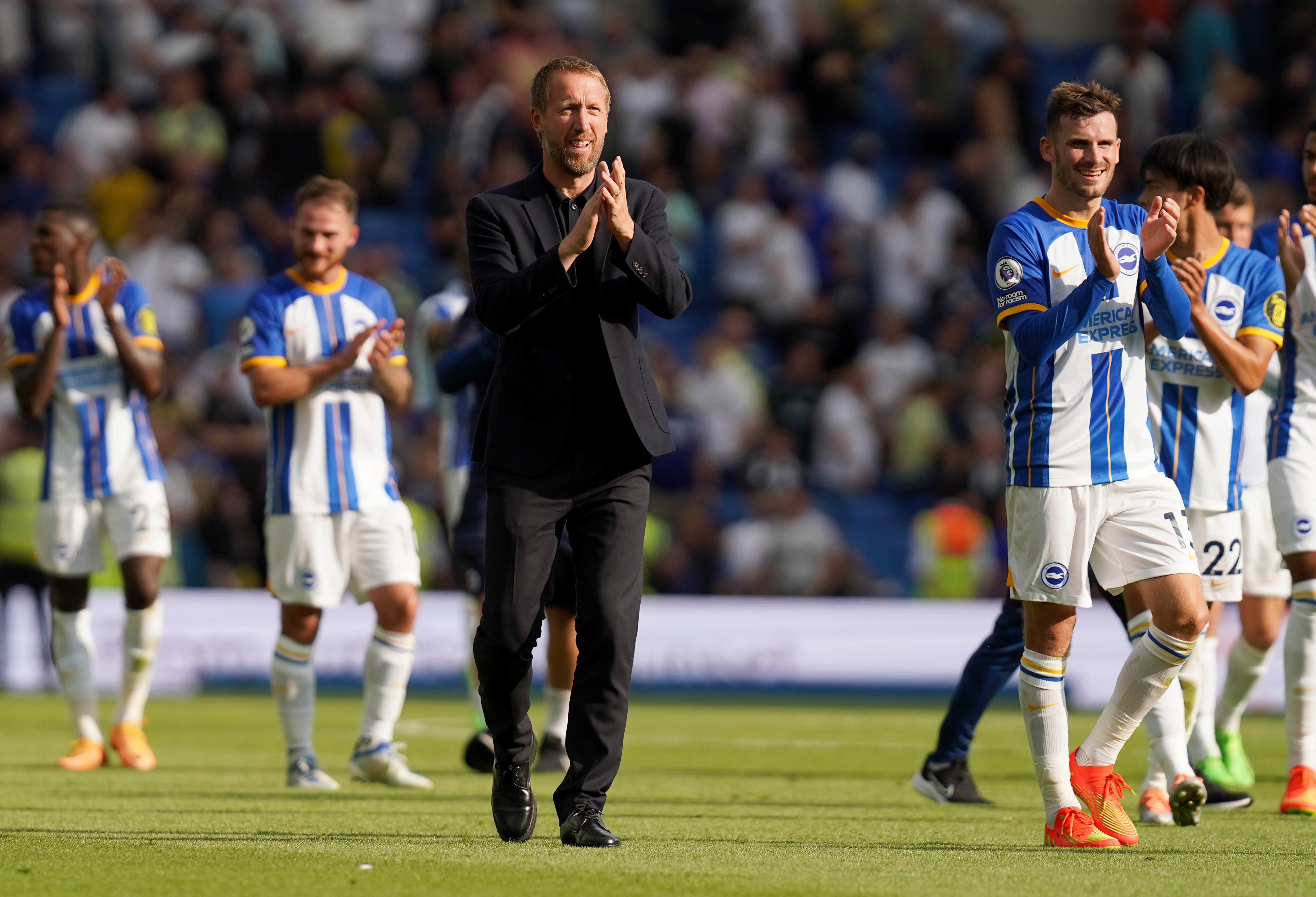 Graham Potter celebrated Brighton’s victory