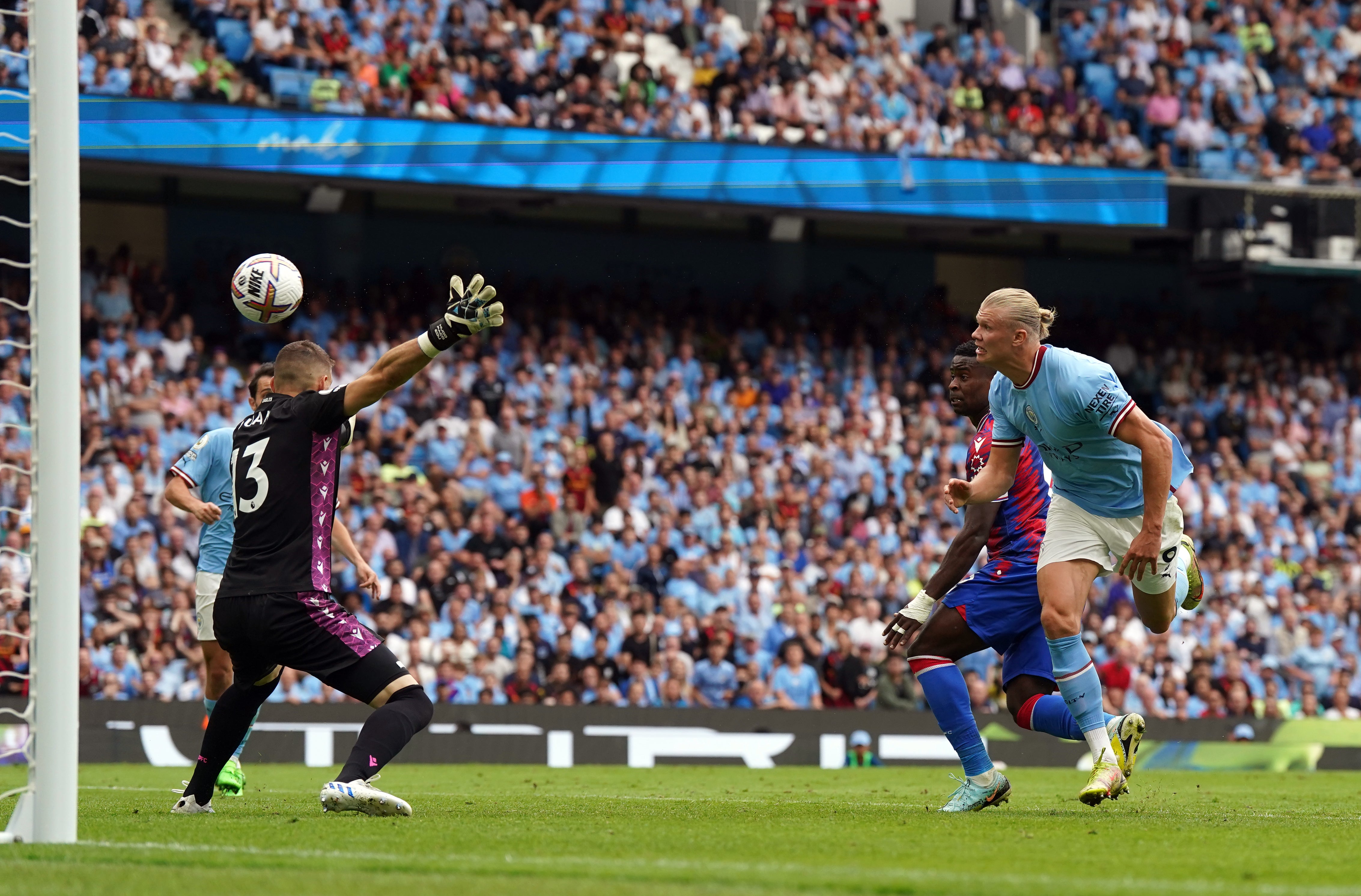 Erling Haaland scores his first (Nick Potts/PA)