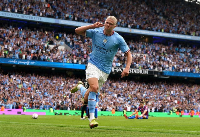 Erling Haaland hit Manchester City to victory (Nick Potts/PA)