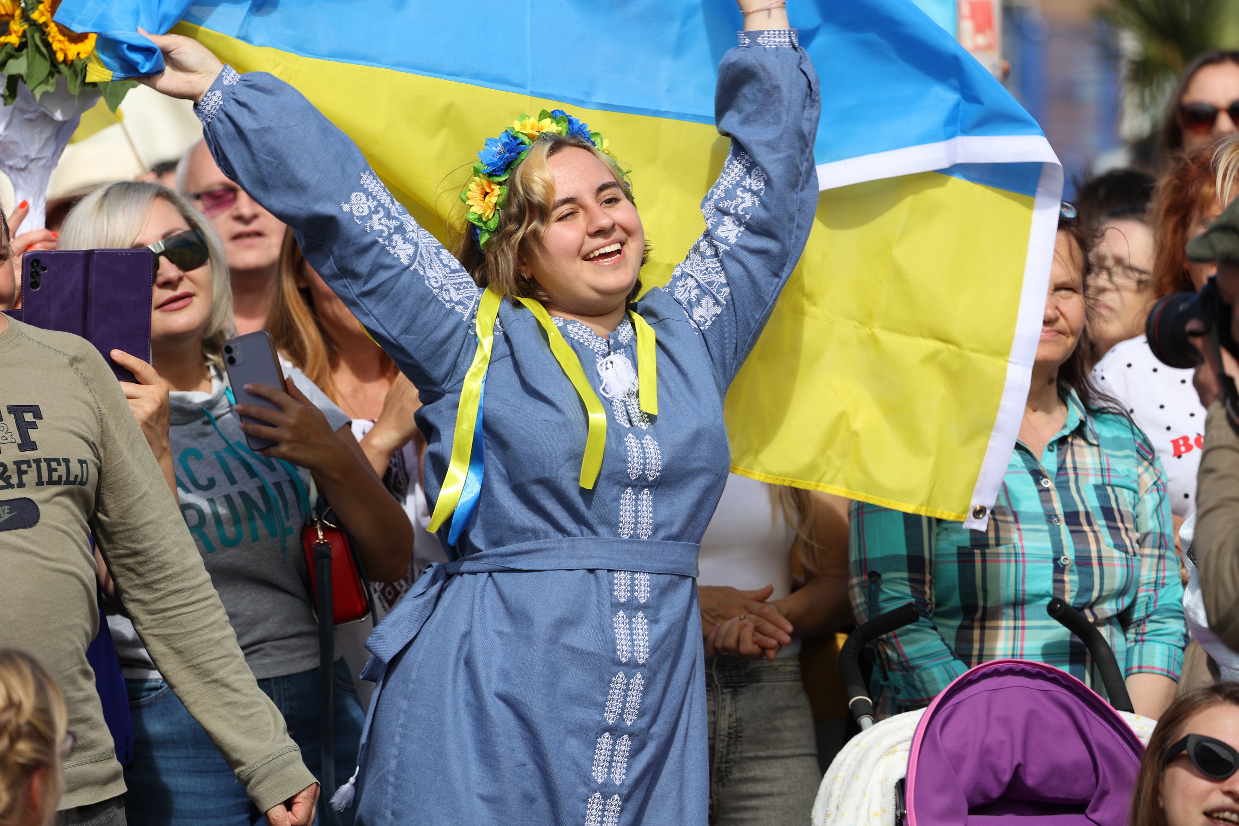 Anna Nedosekina who came to Ireland in March at a family day event organised by Ukrainian Crisis Centre Ireland in Mountjoy Square, Dublin (Nick Bradshaw/PA Wire)