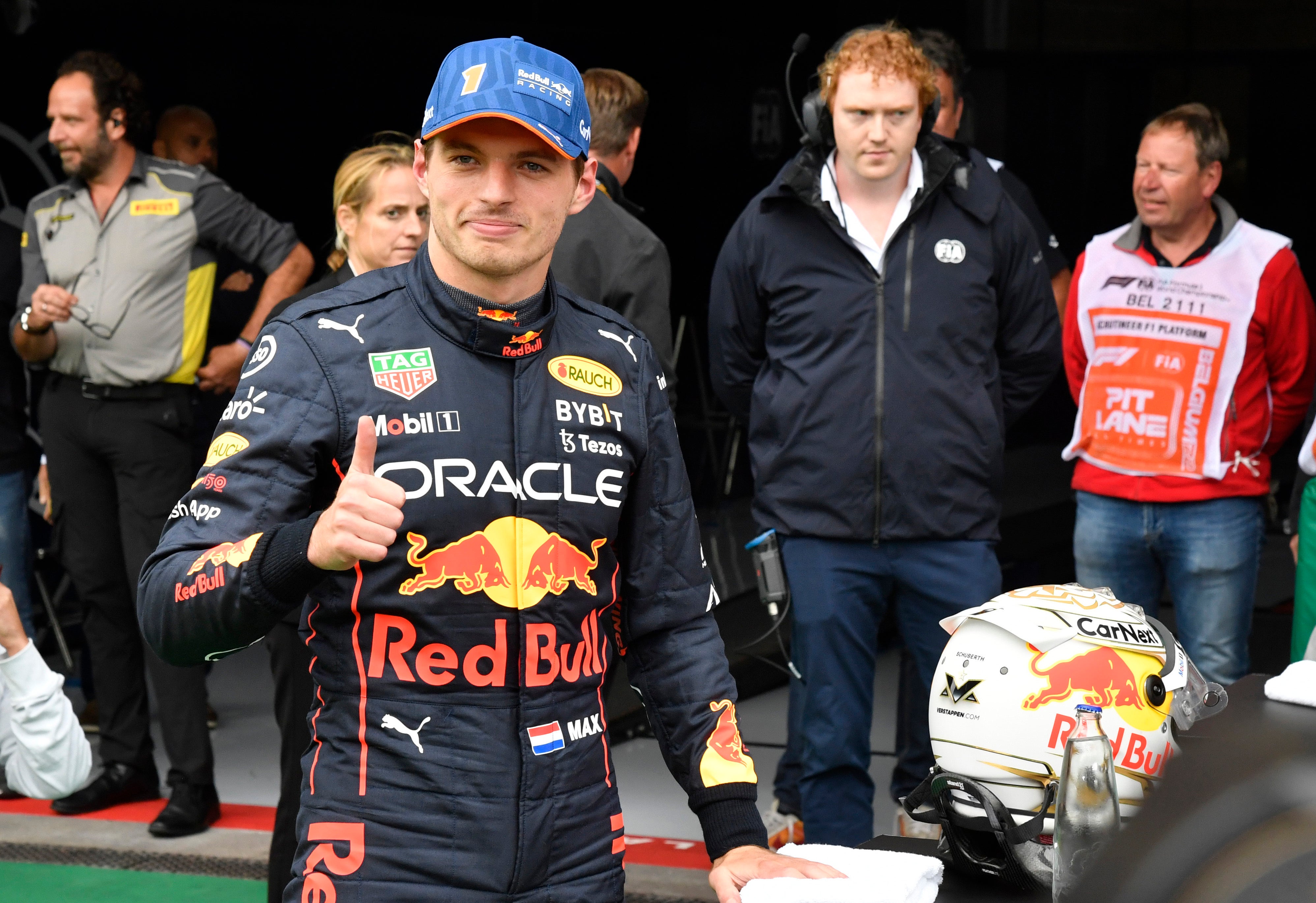 Max Verstappen took pole position but was demoted to 15th (Geert Vanden Wijngaert/AP