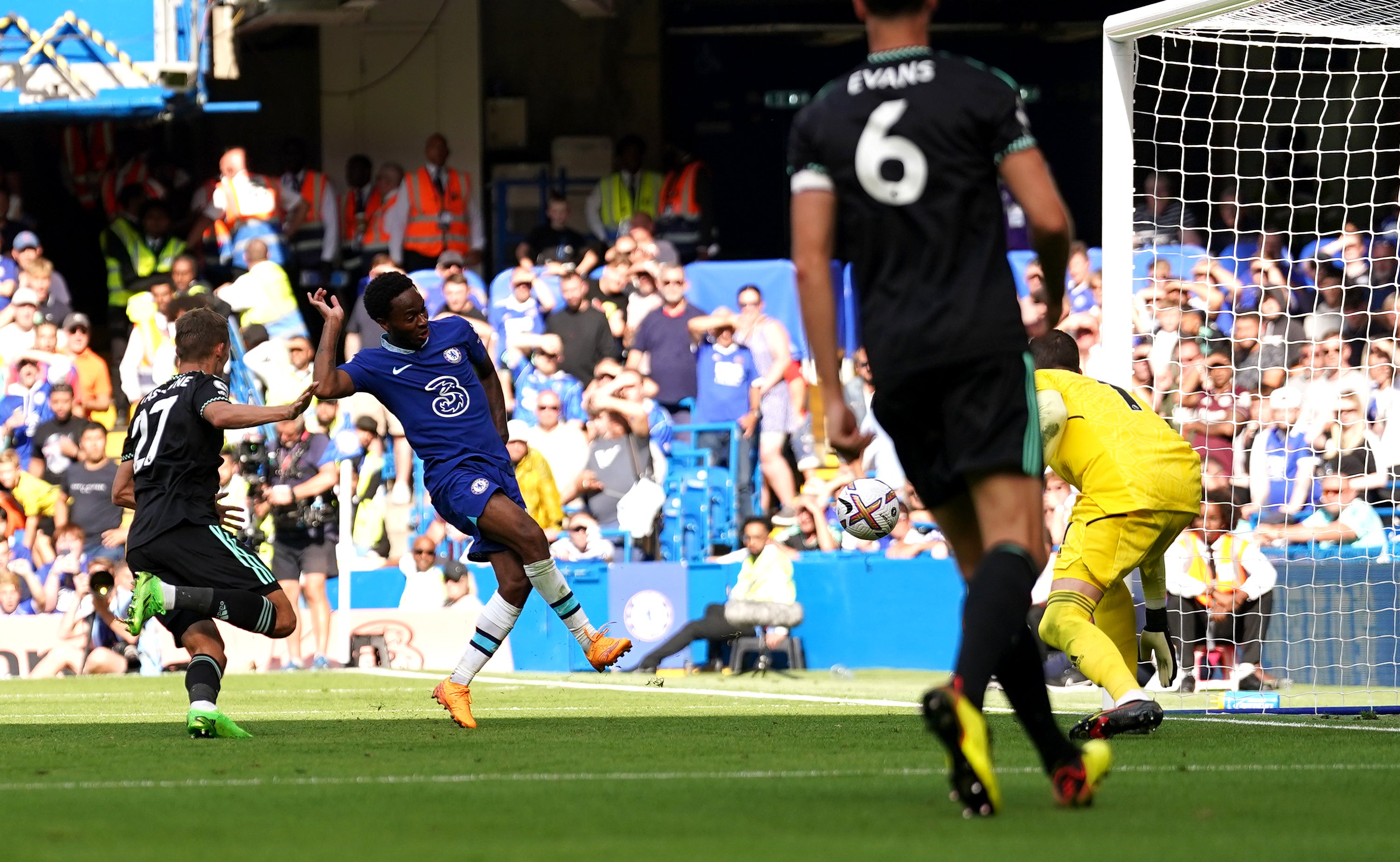 Raheem Sterling makes it 2-0 (Adam Davy/PA)