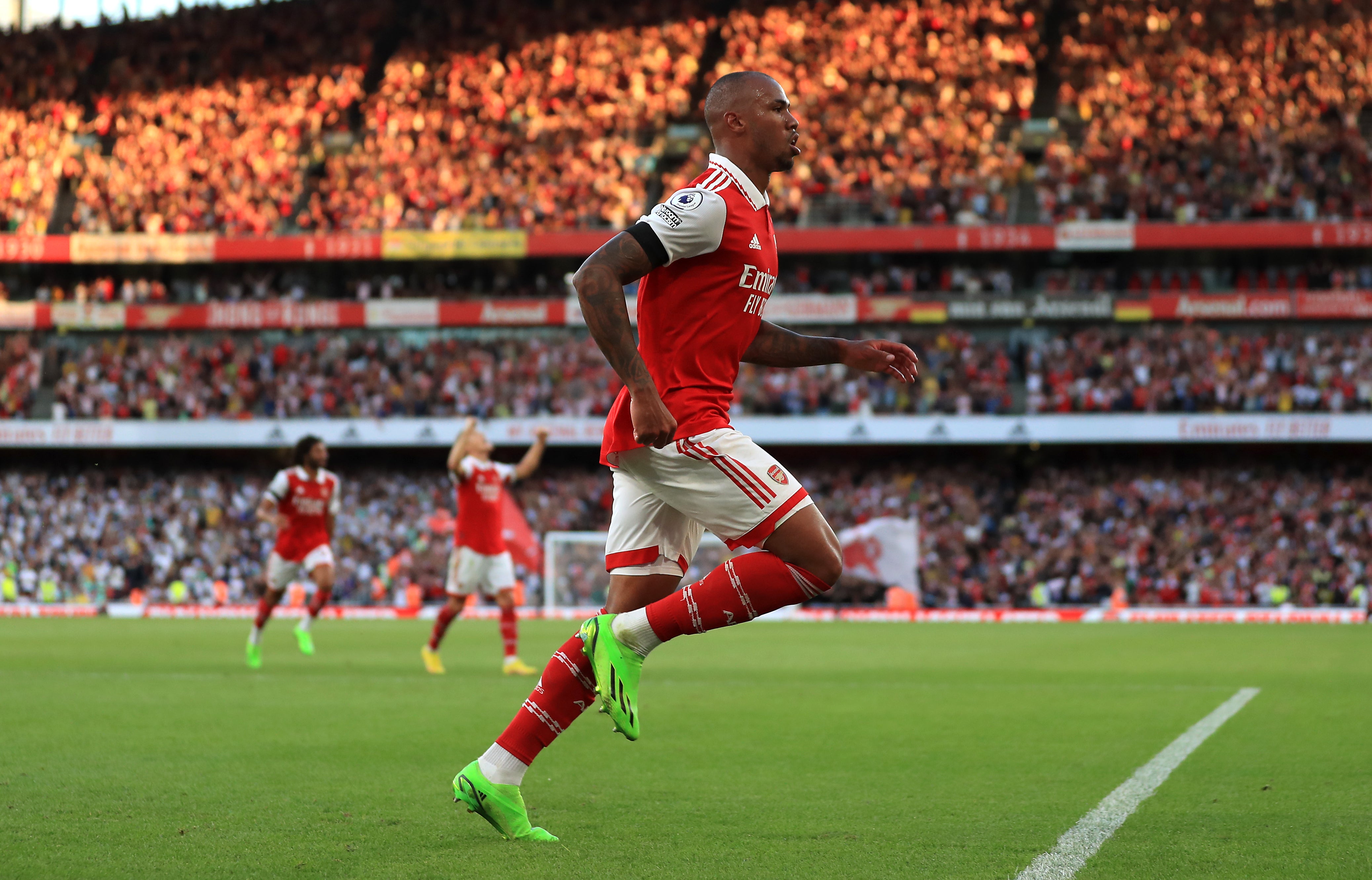 Gabriel Magalhaes’ mentality was praised by Mikel Arteta after he scored the winner against Fulham (Bradley Collyer/PA)