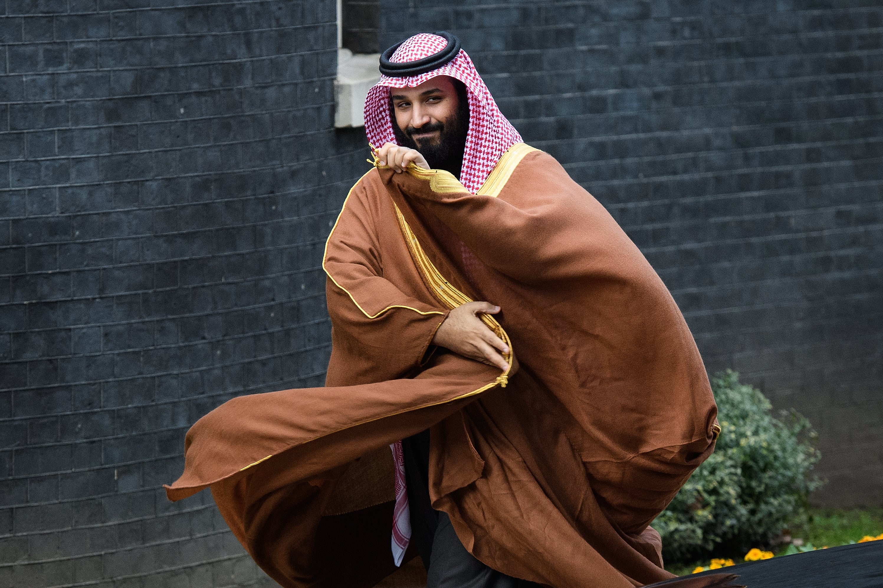 Saudi Crown Prince Bin Salman, who has a poor human rights record, at Downing Street in 2018