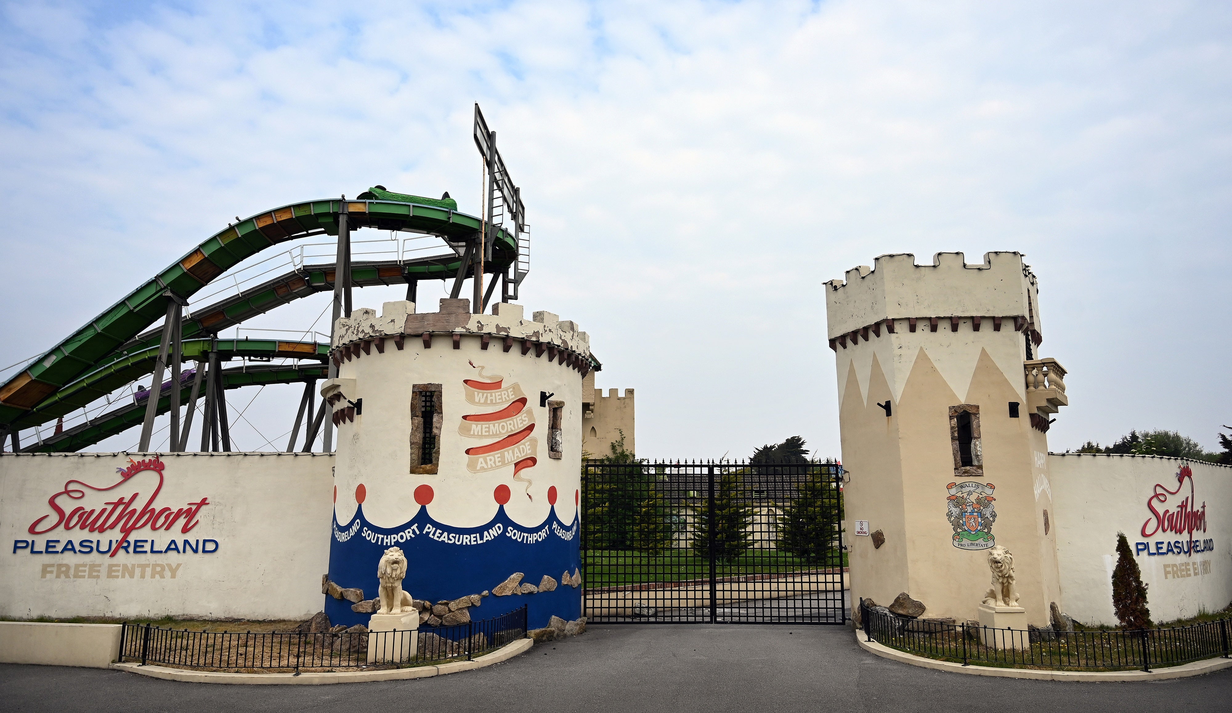 Staff used a cherry picker to remove those trapped on the ride