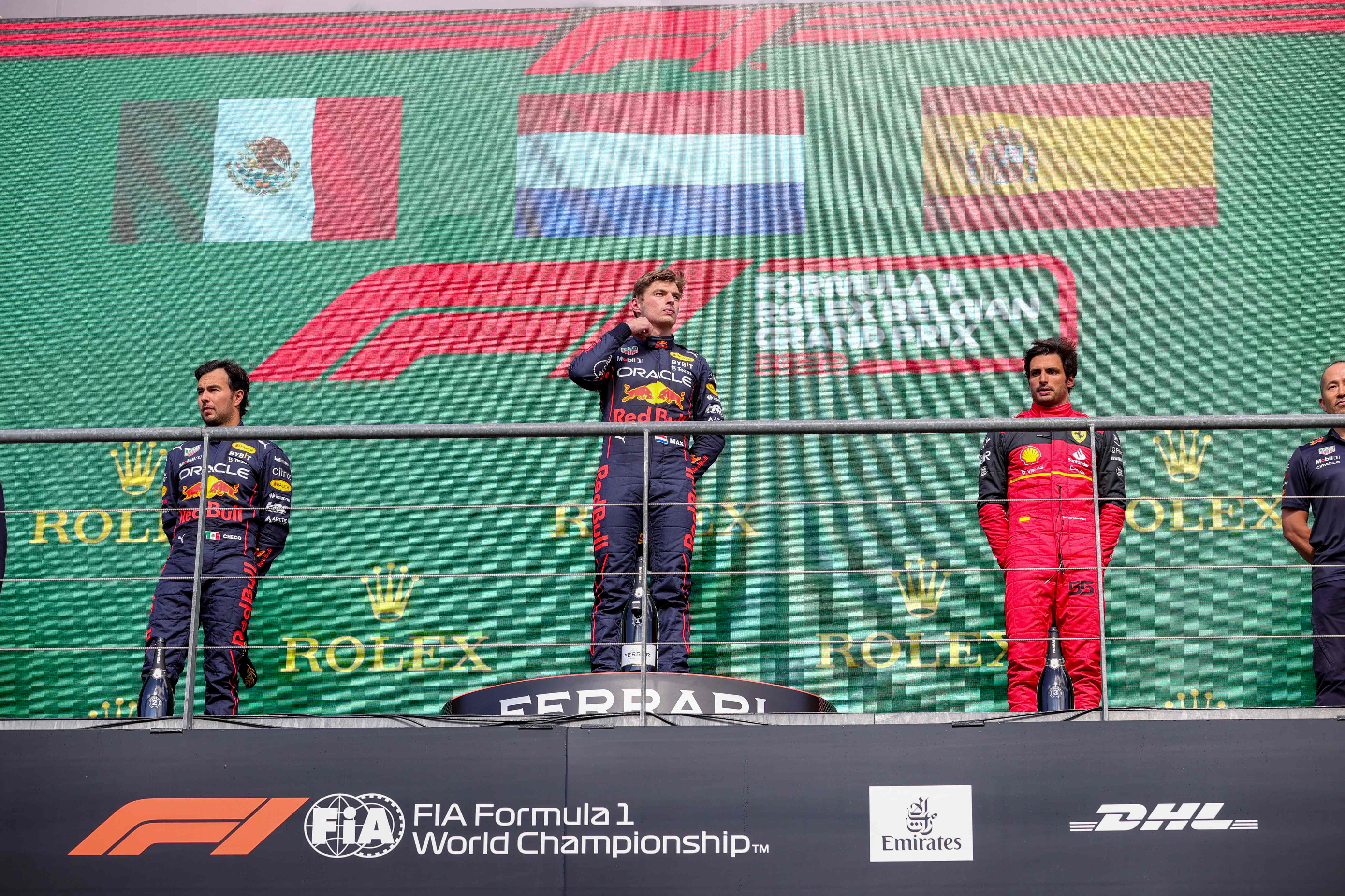 Verstappen won his ninth race of the season; Sergio Perez 2nd; Carlos Sainz 3rd