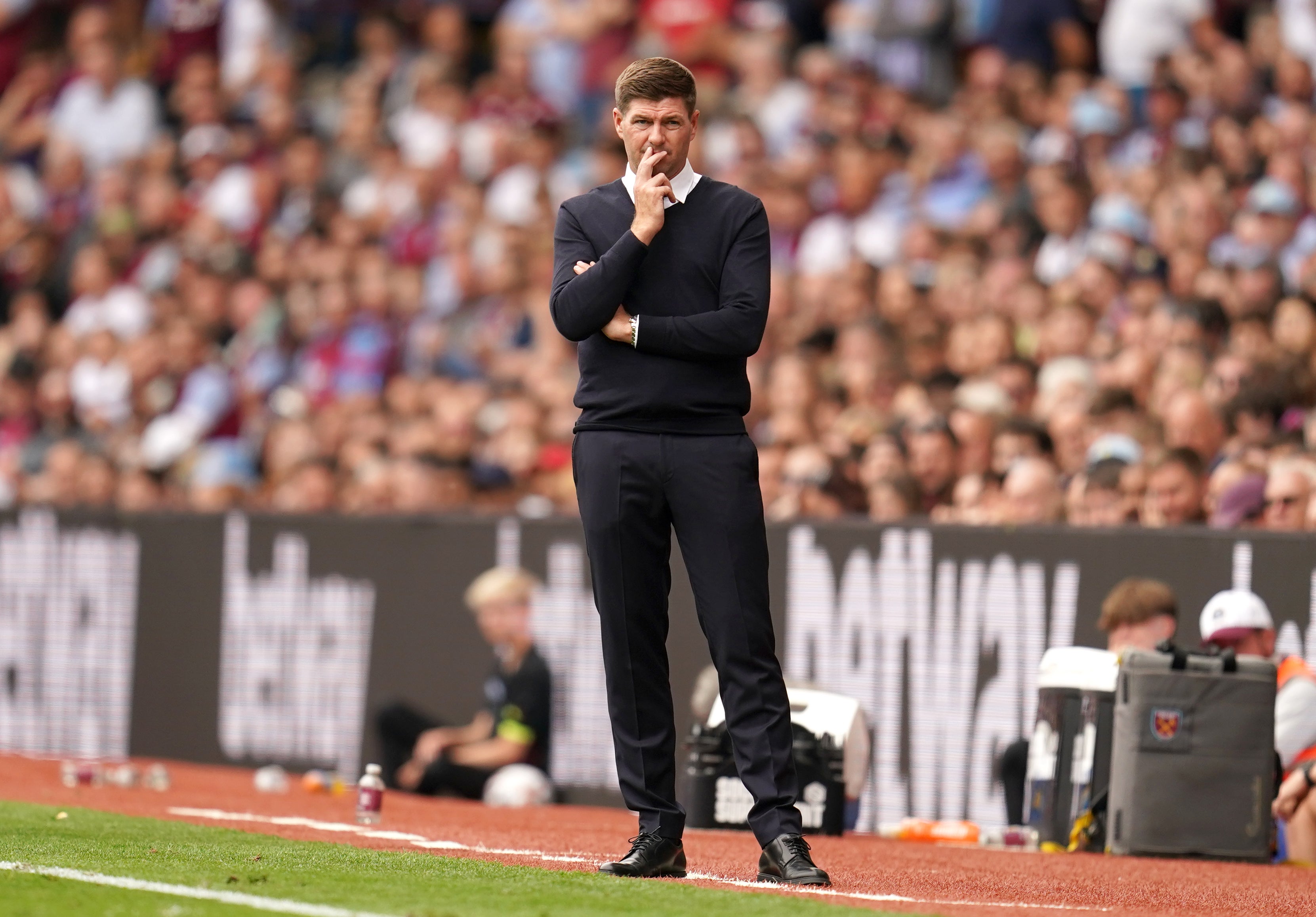 Aston Villa manager Steven Gerrard during the Premier League match at Villa Park, Birmingham. Picture date: Sunday August 28, 2022.