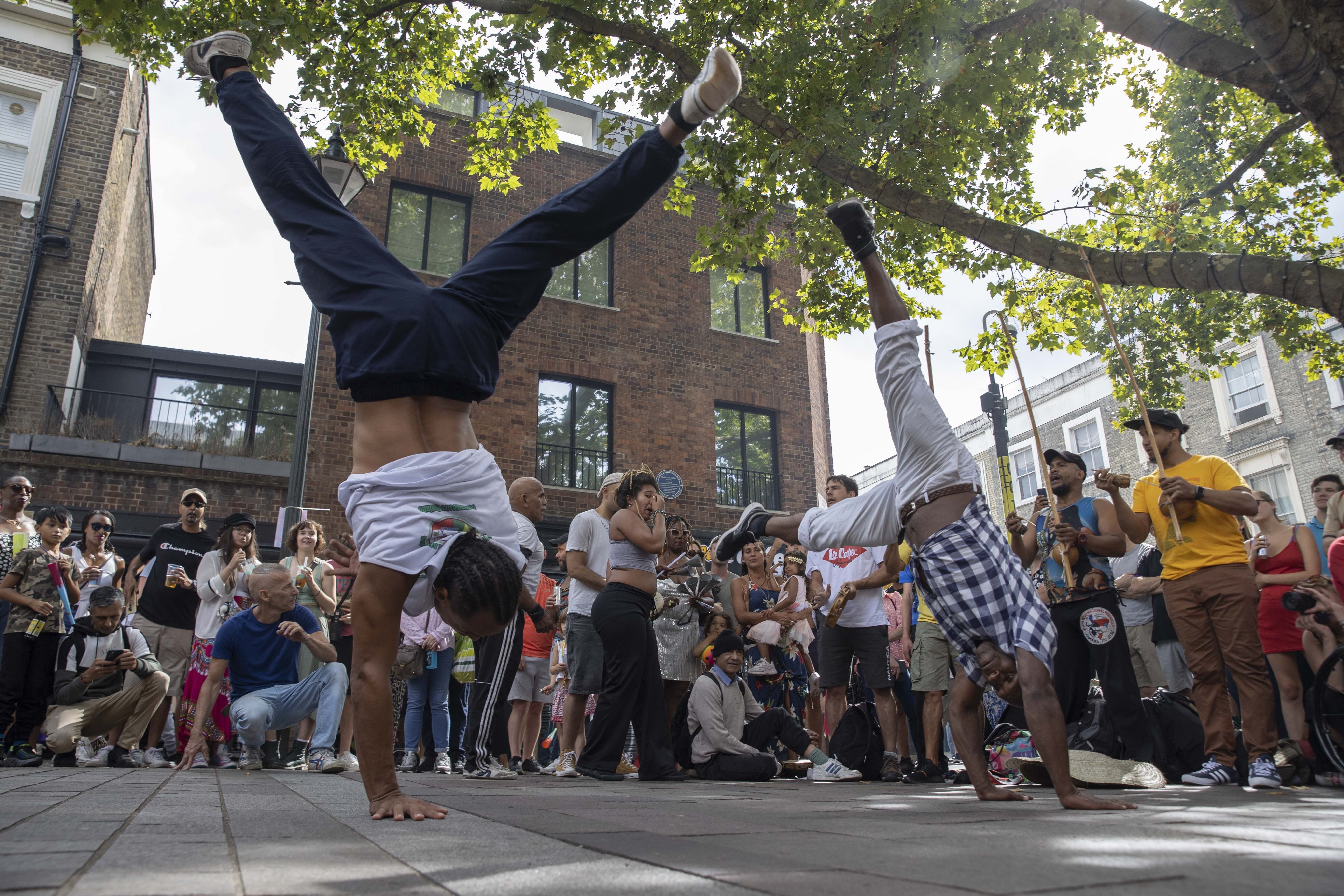 Dancers perform during the Notting Hill Carnival